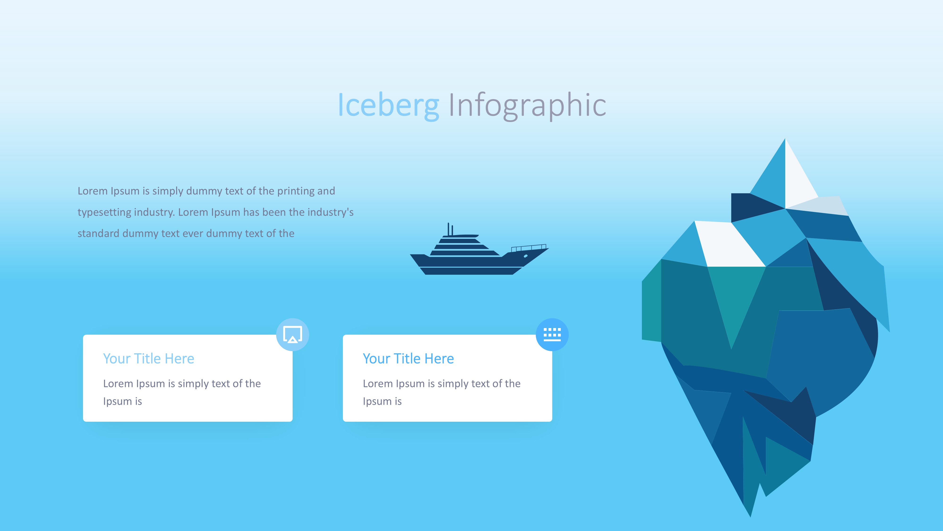 冰山雪山信息图示PPT模板