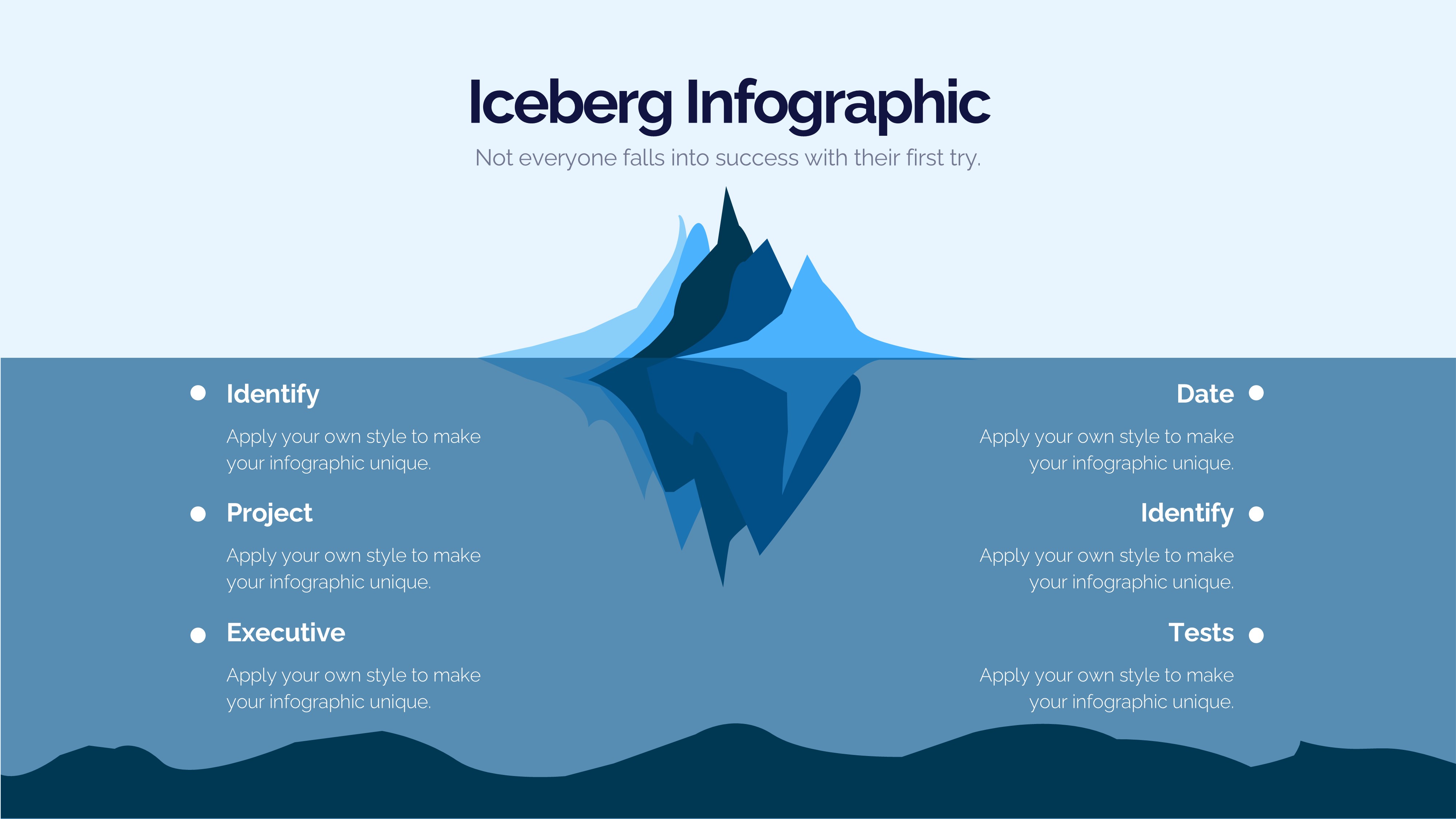 冰山雪山信息图示PPT模板