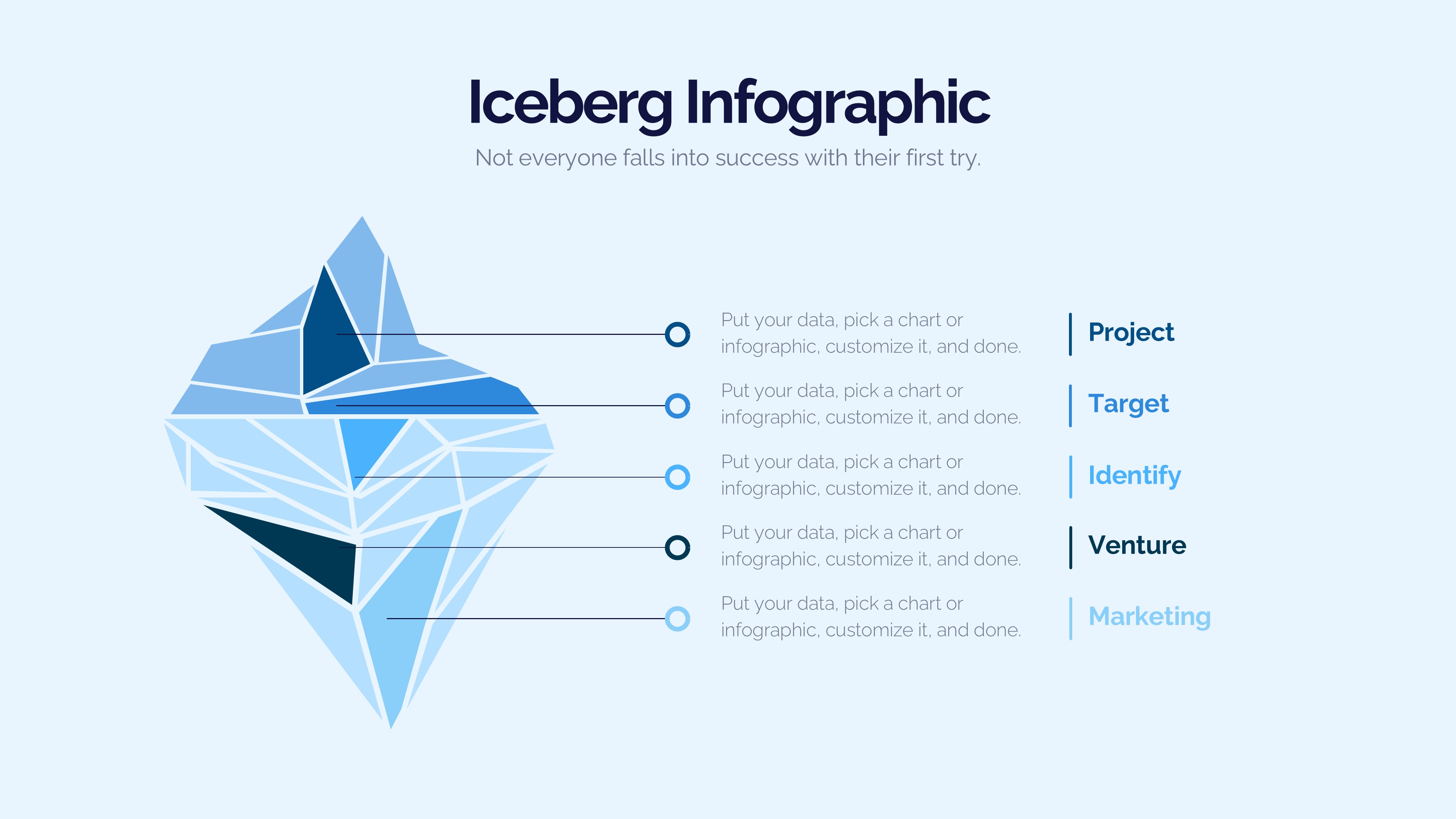 冰山雪山信息图示PPT模板