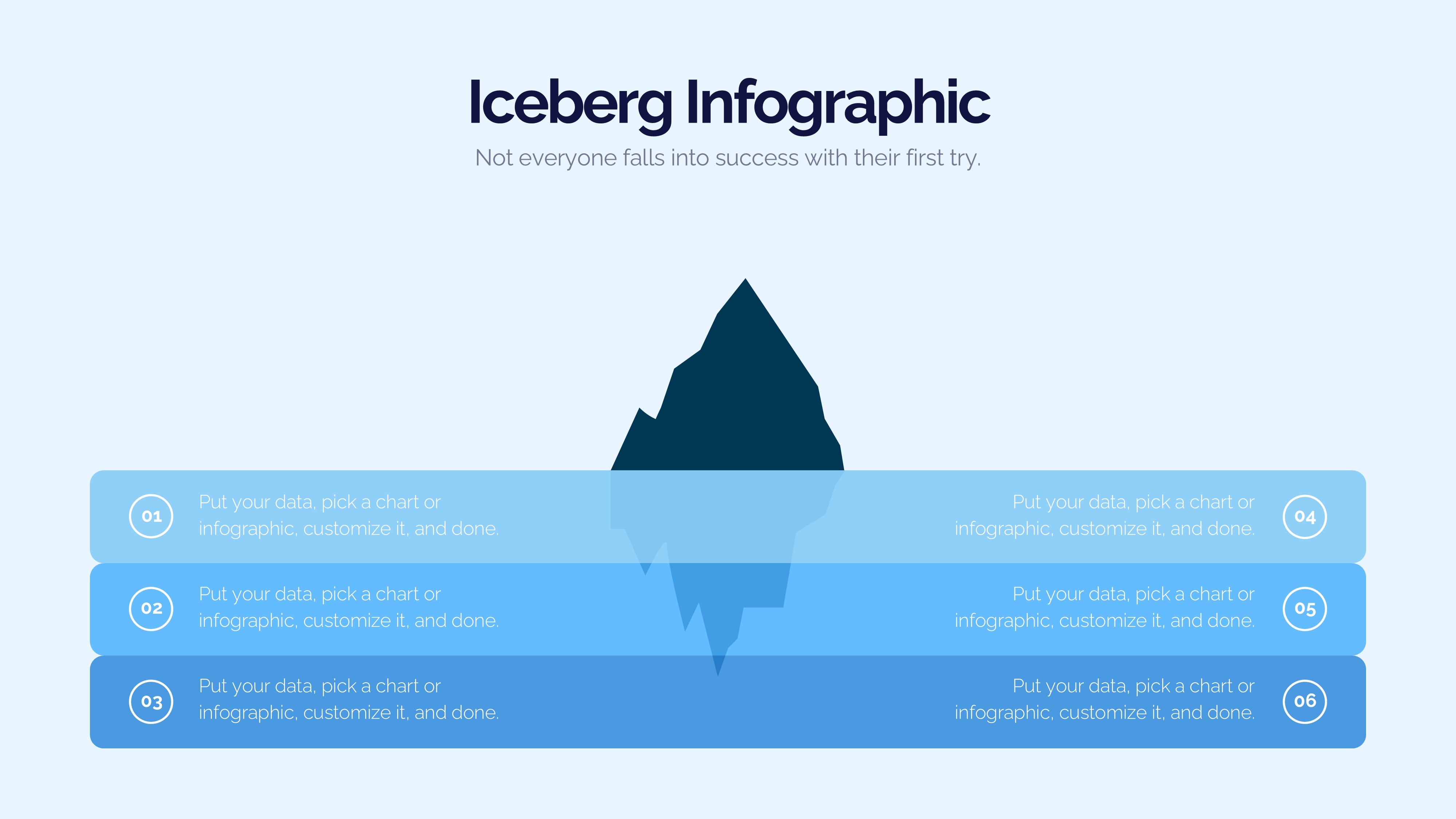 冰山雪山信息图示PPT模板