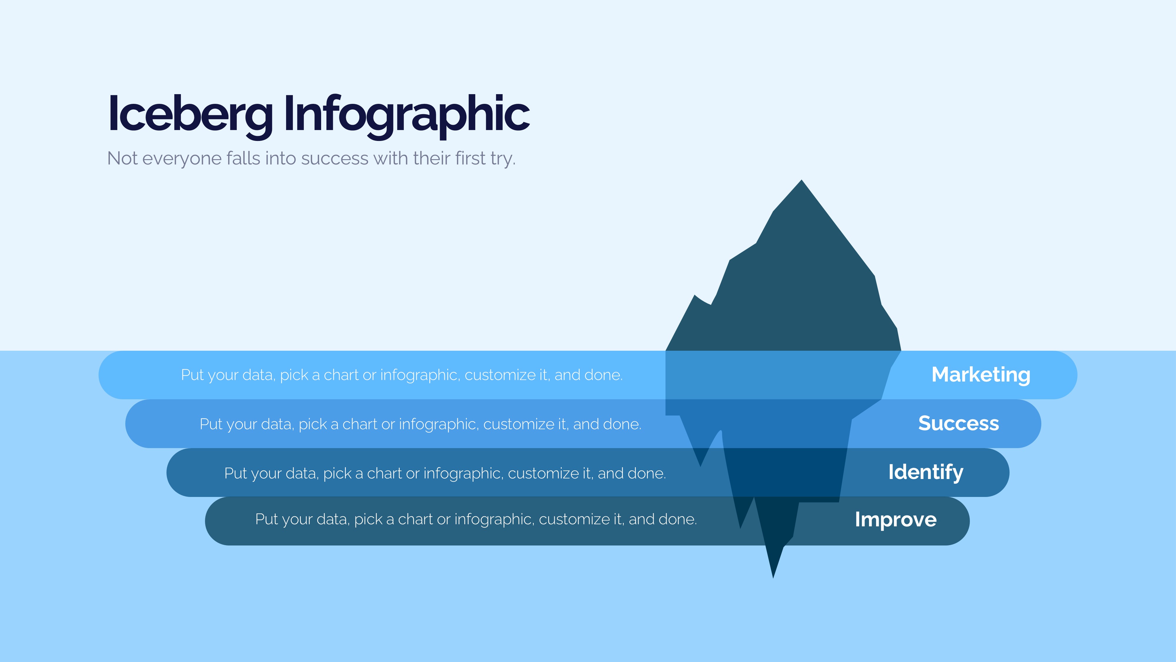 冰山雪山信息图示PPT模板