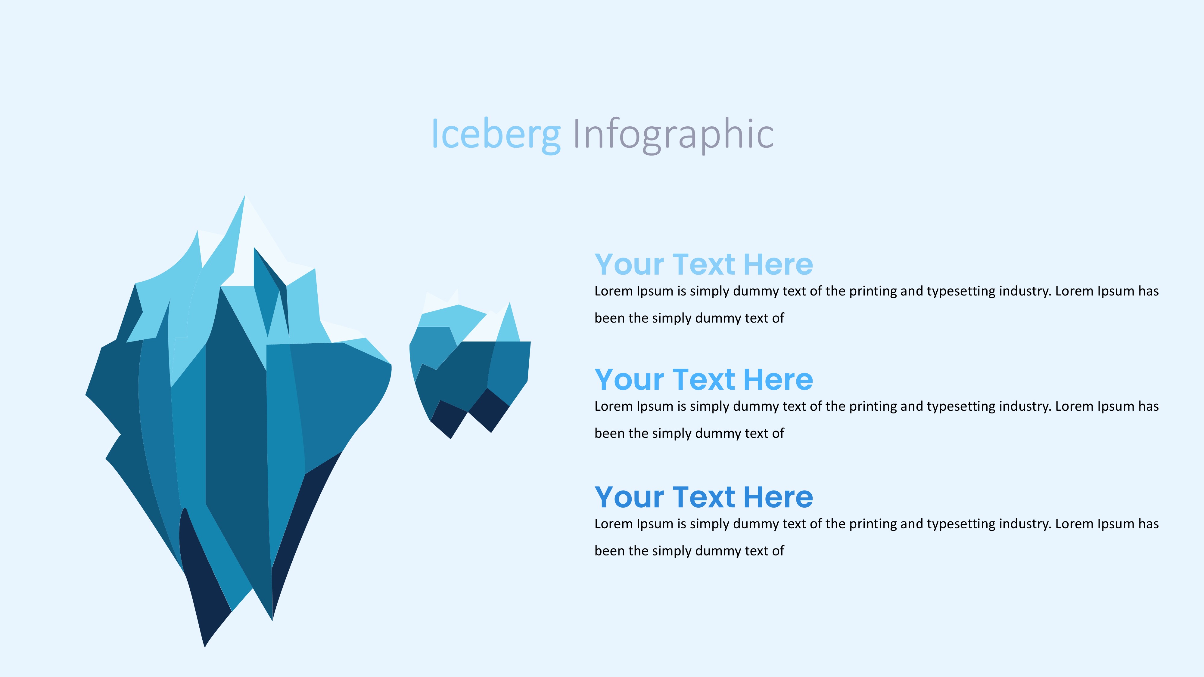 冰山雪山信息图示PPT模板