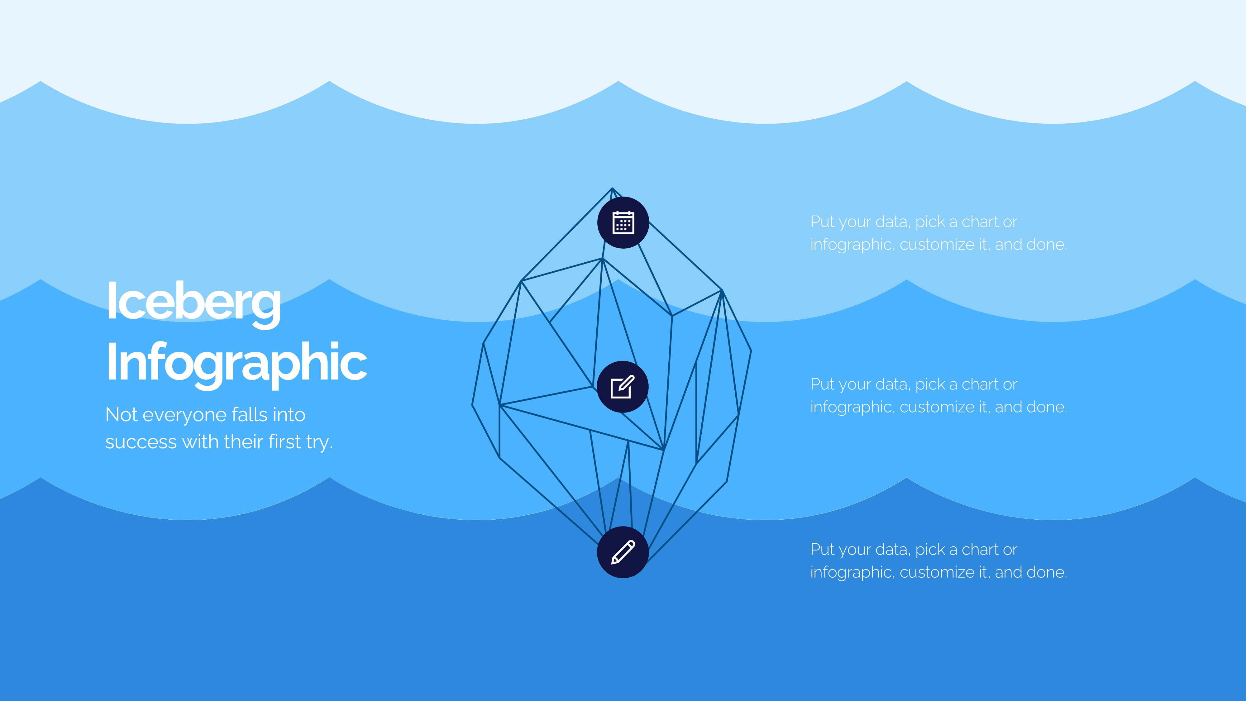 冰山雪山信息图示PPT模板
