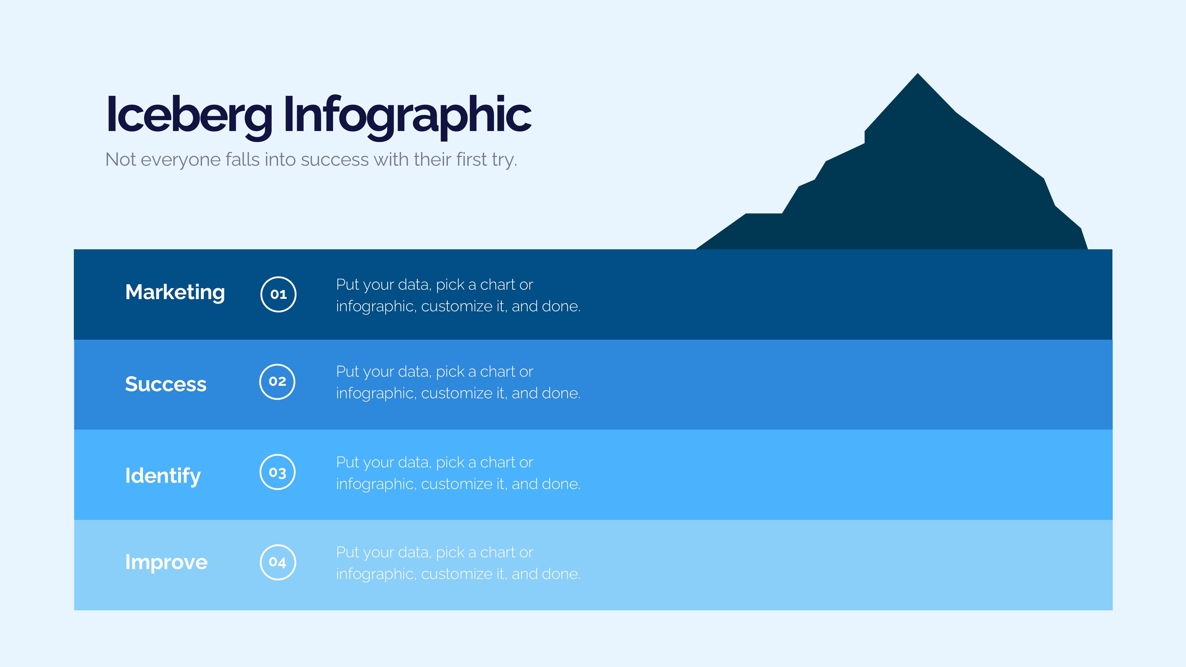 冰山雪山信息图示PPT模板
