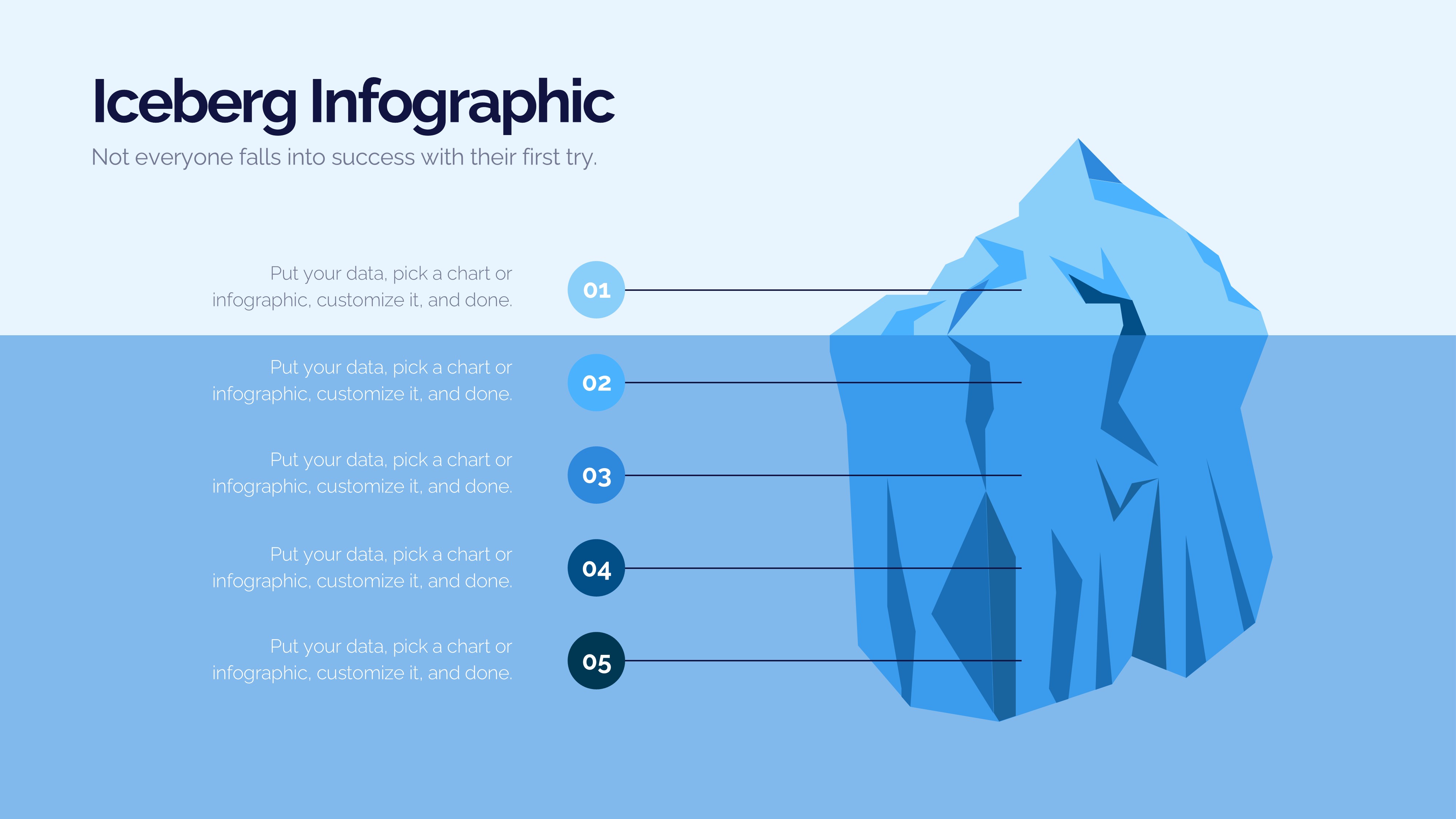 冰山雪山信息图示PPT模板
