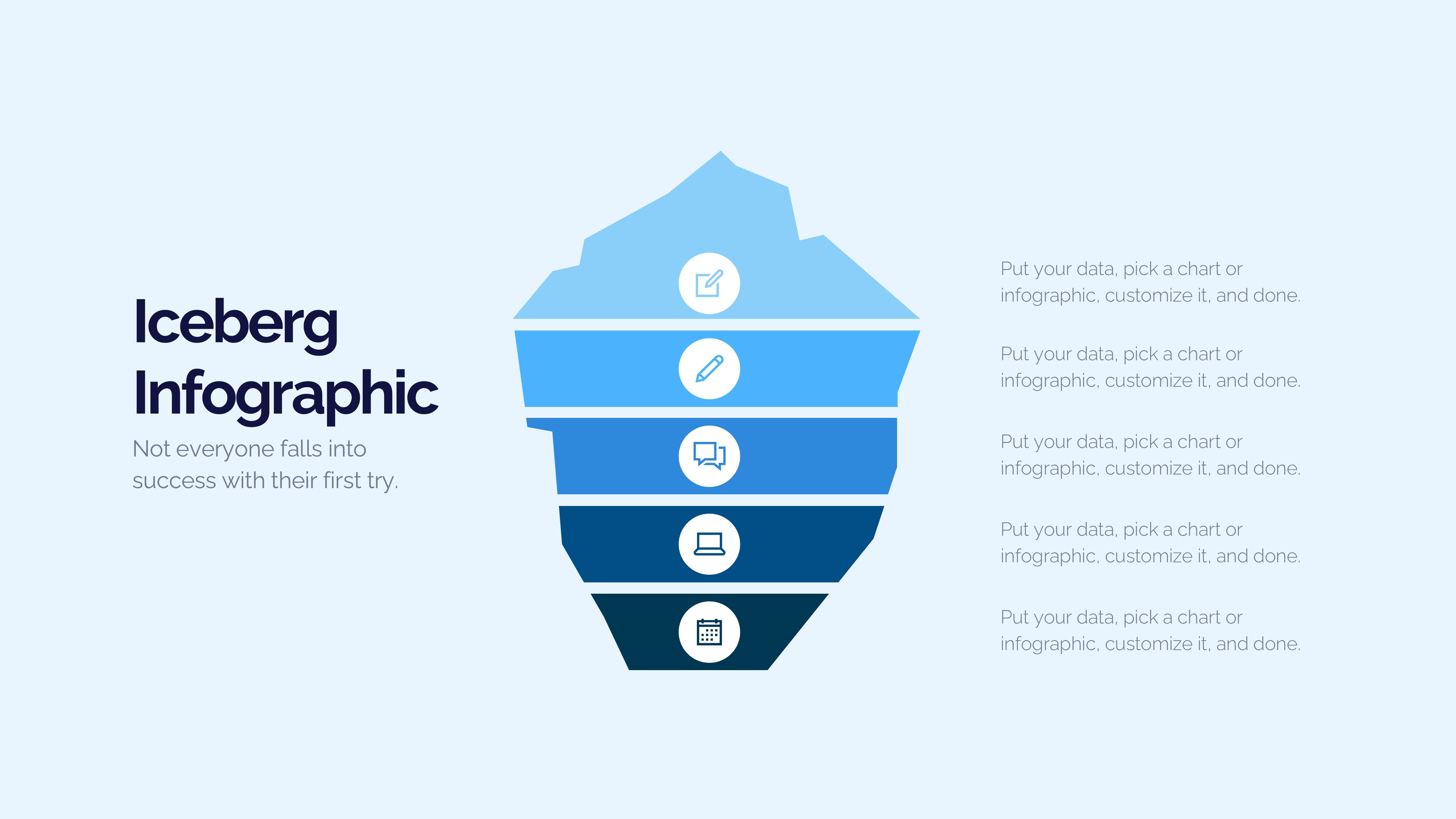 冰山雪山信息图示PPT模板