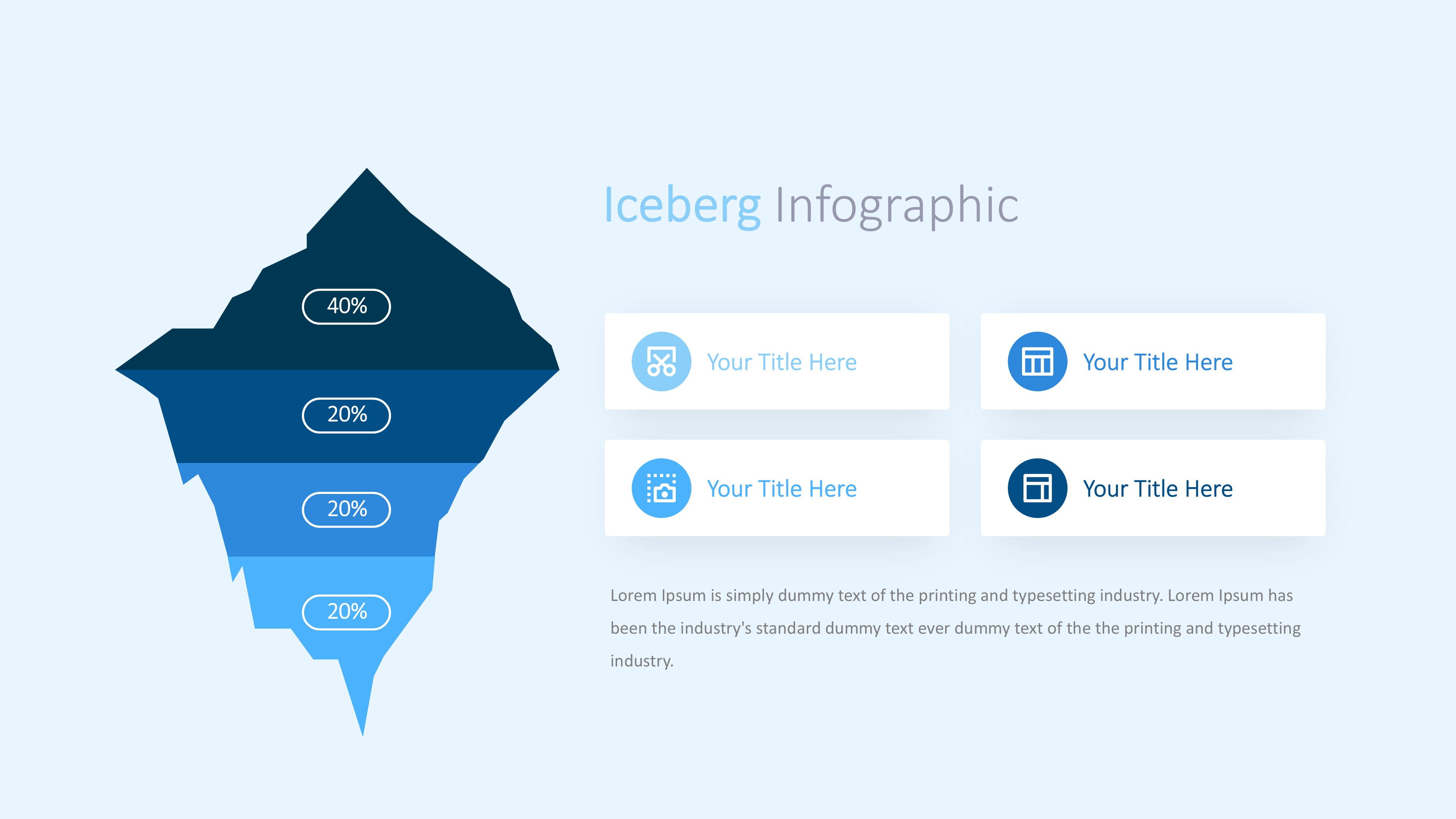 冰山雪山信息图示PPT模板