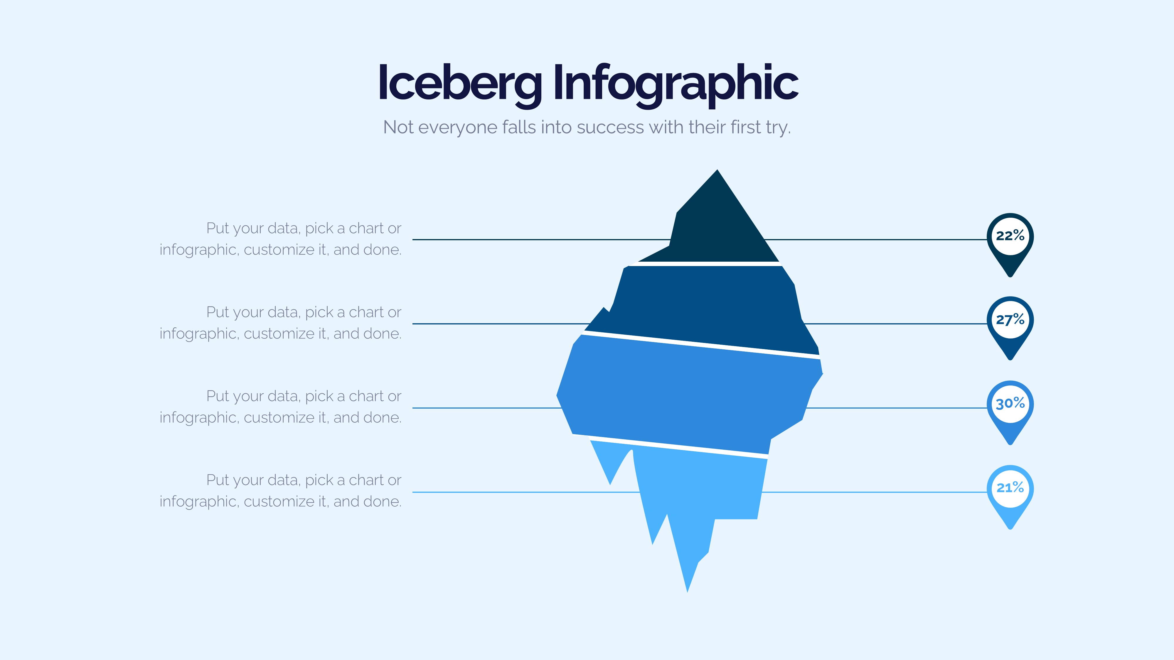 冰山雪山信息图示PPT模板