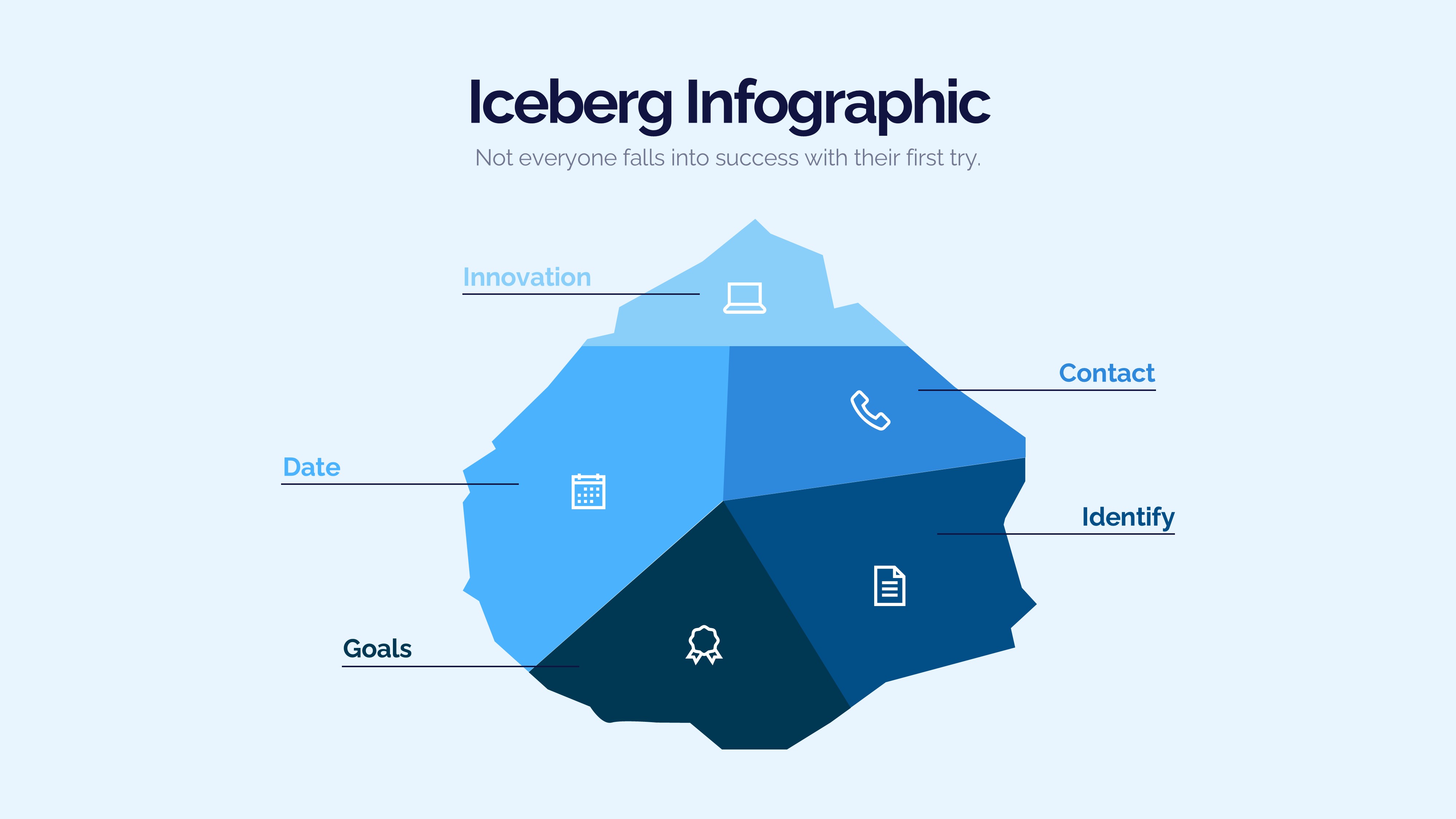 冰山雪山信息图示PPT模板