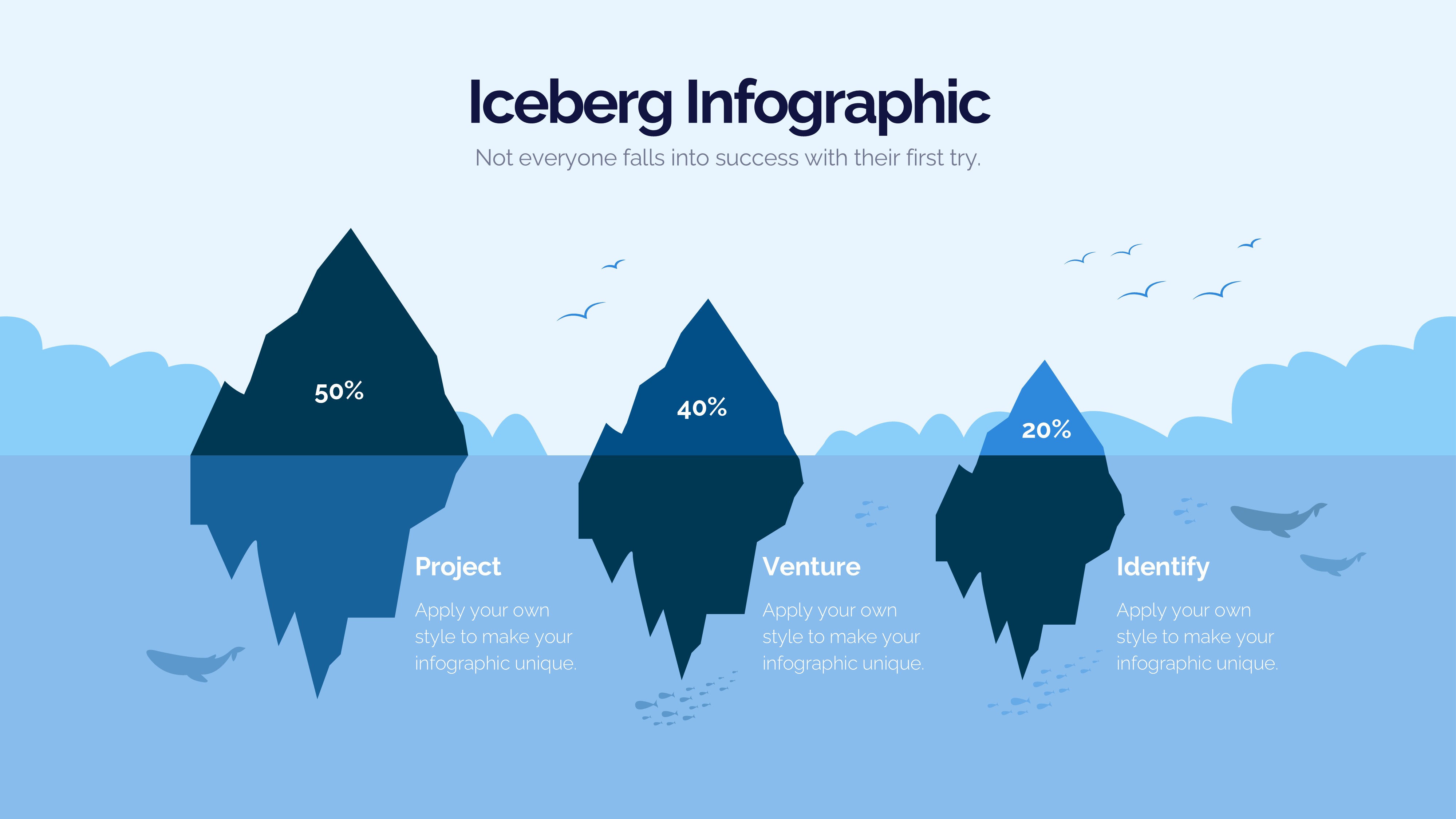 冰山雪山信息图示PPT模板