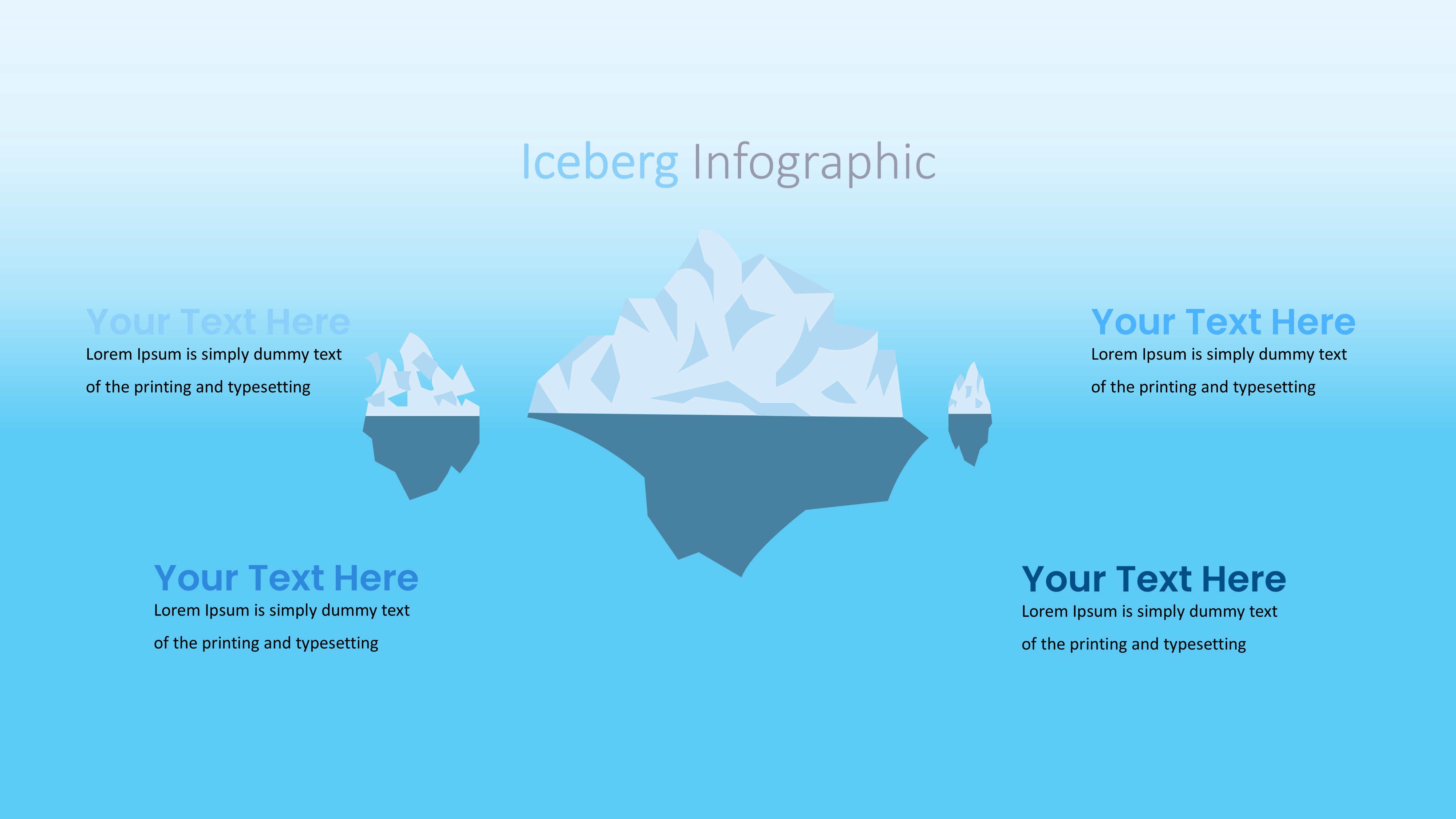 冰山雪山信息图示PPT模板