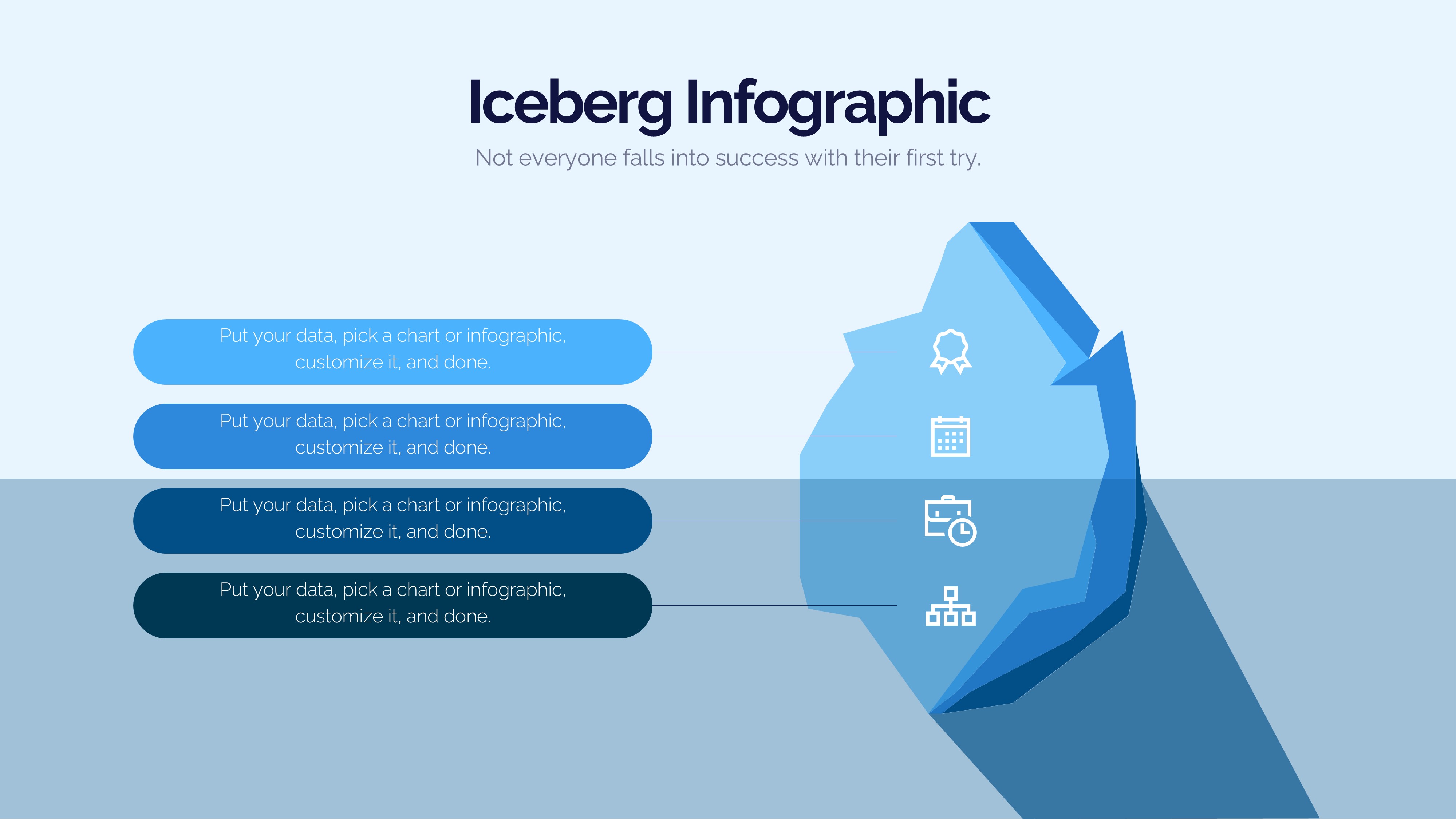 冰山雪山信息图示PPT模板