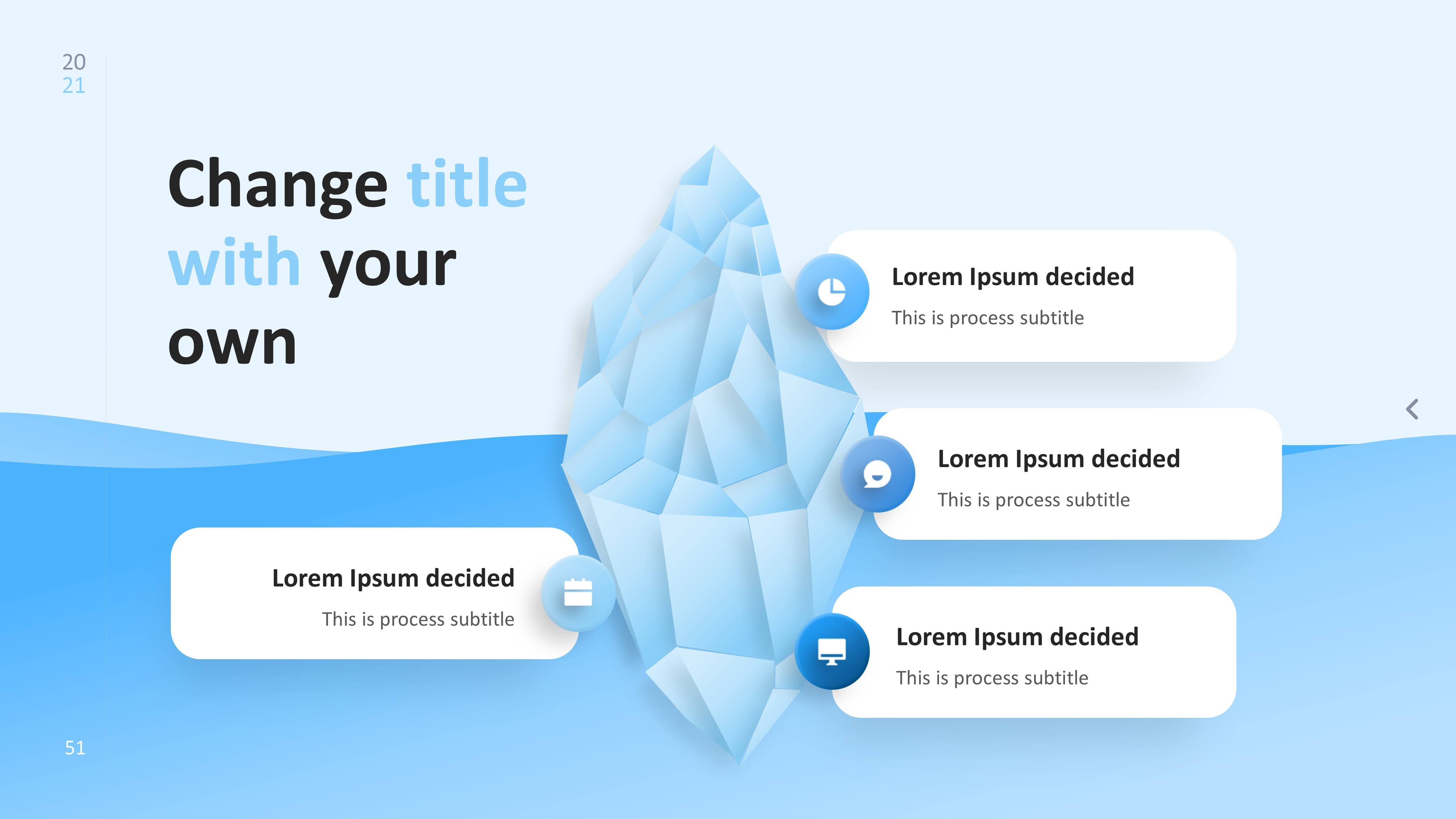 冰山雪山信息图示PPT模板