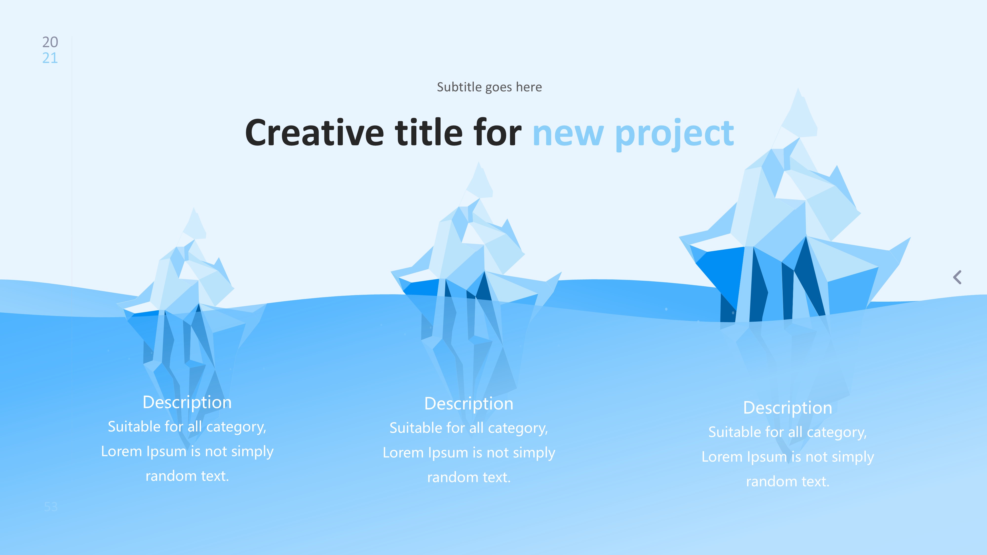 冰山雪山信息图示PPT模板