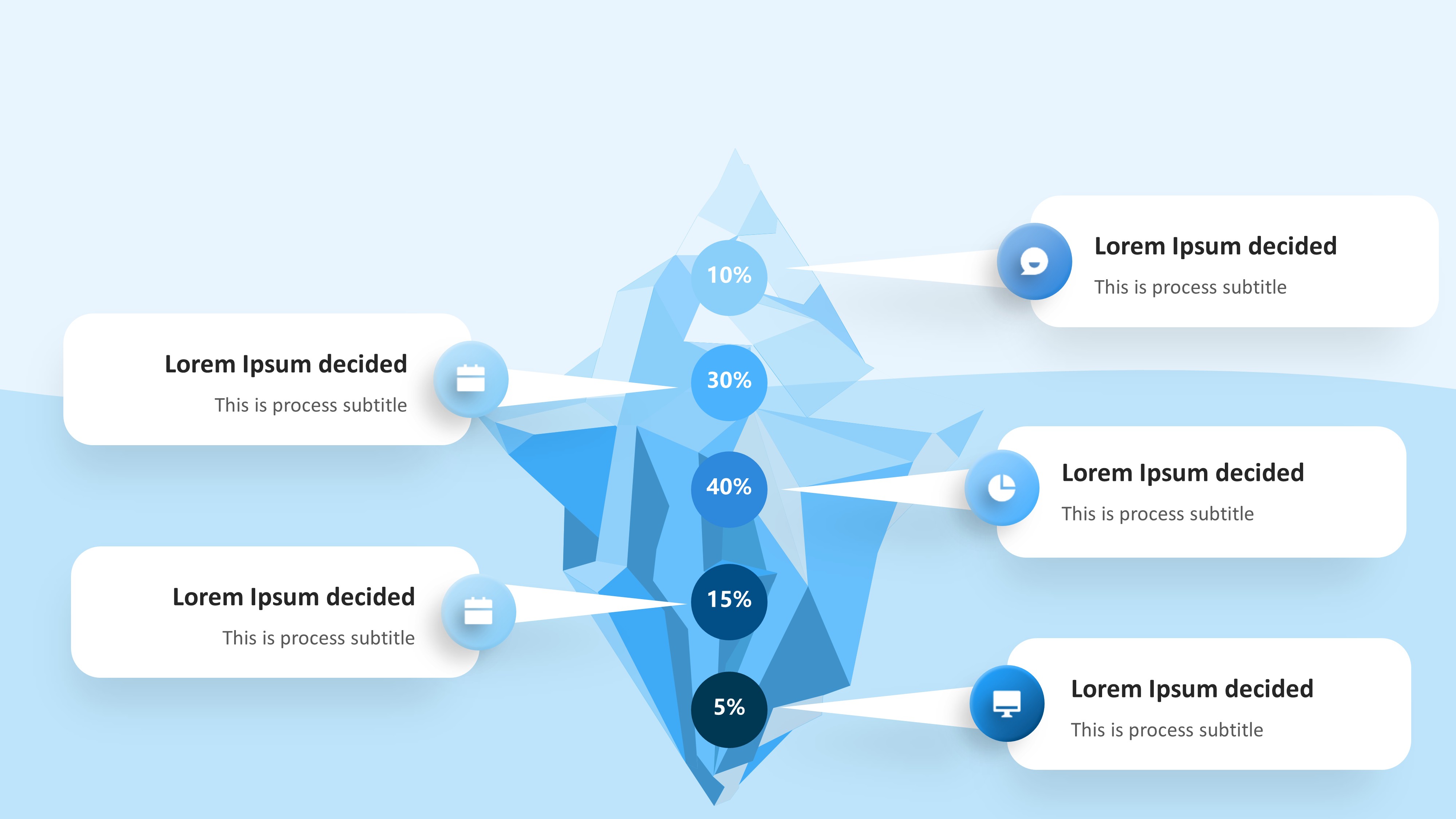 冰山雪山信息图示PPT模板