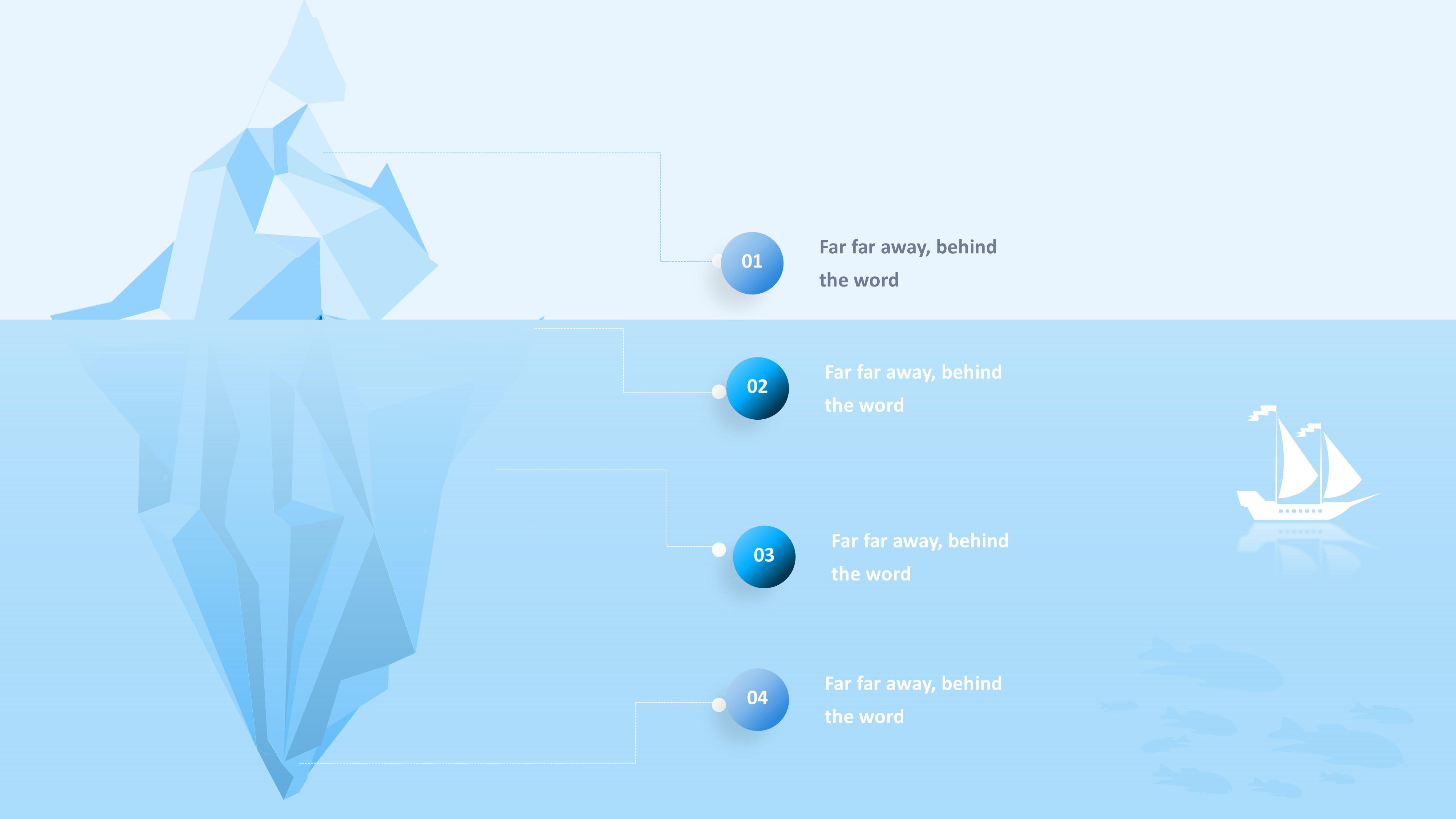 冰山雪山信息图示PPT模板