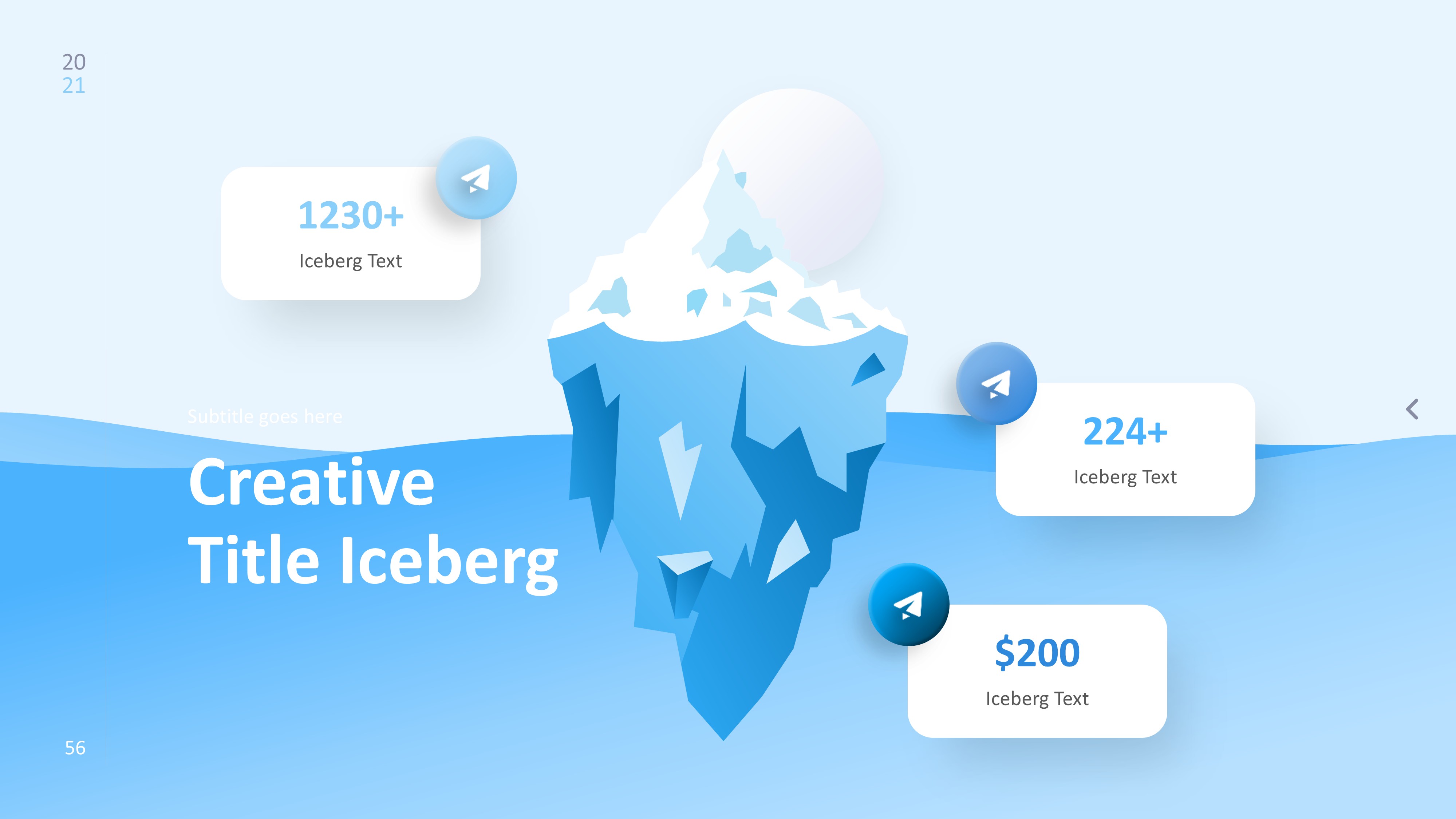冰山雪山信息图示PPT模板