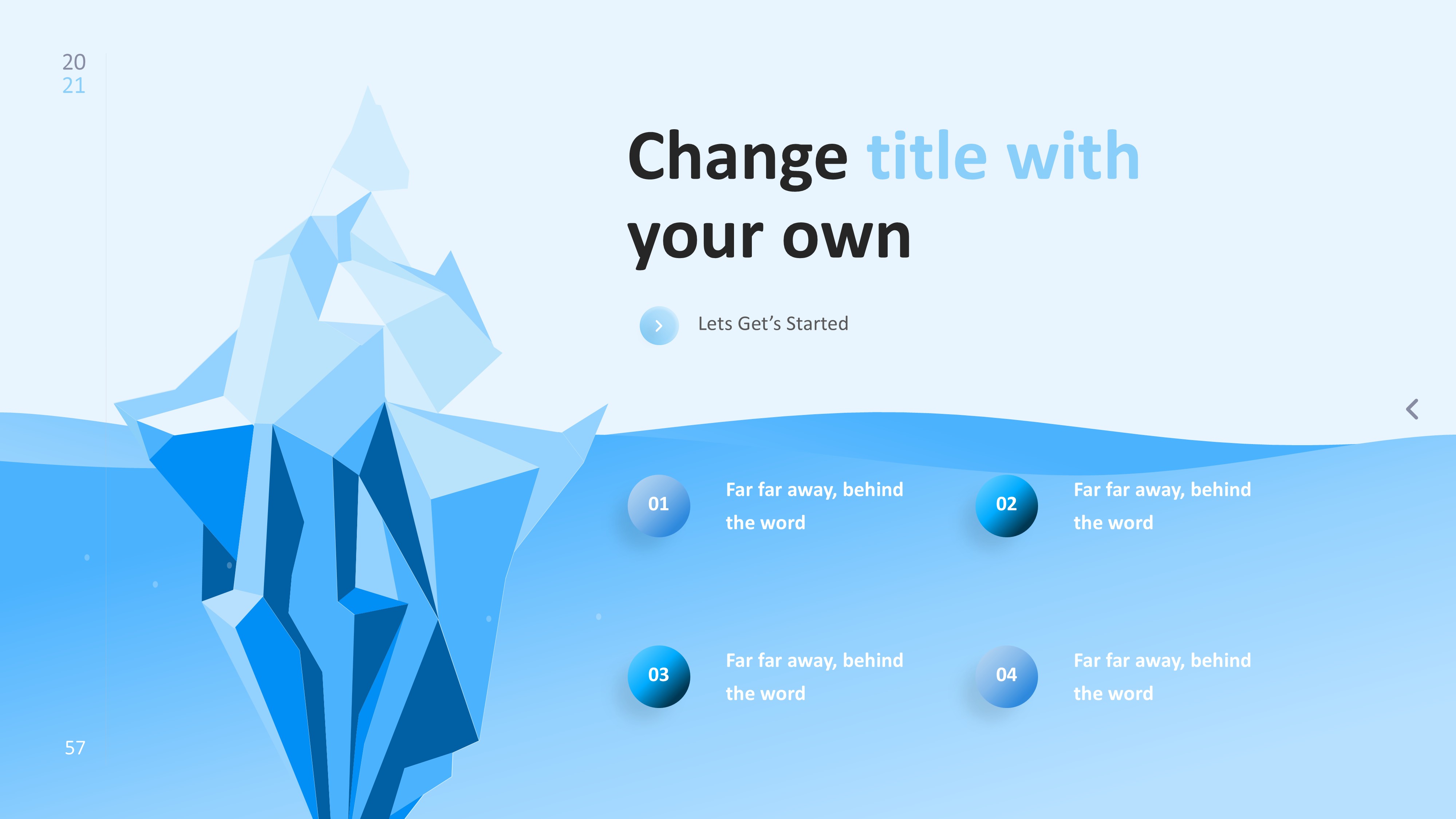 冰山雪山信息图示PPT模板