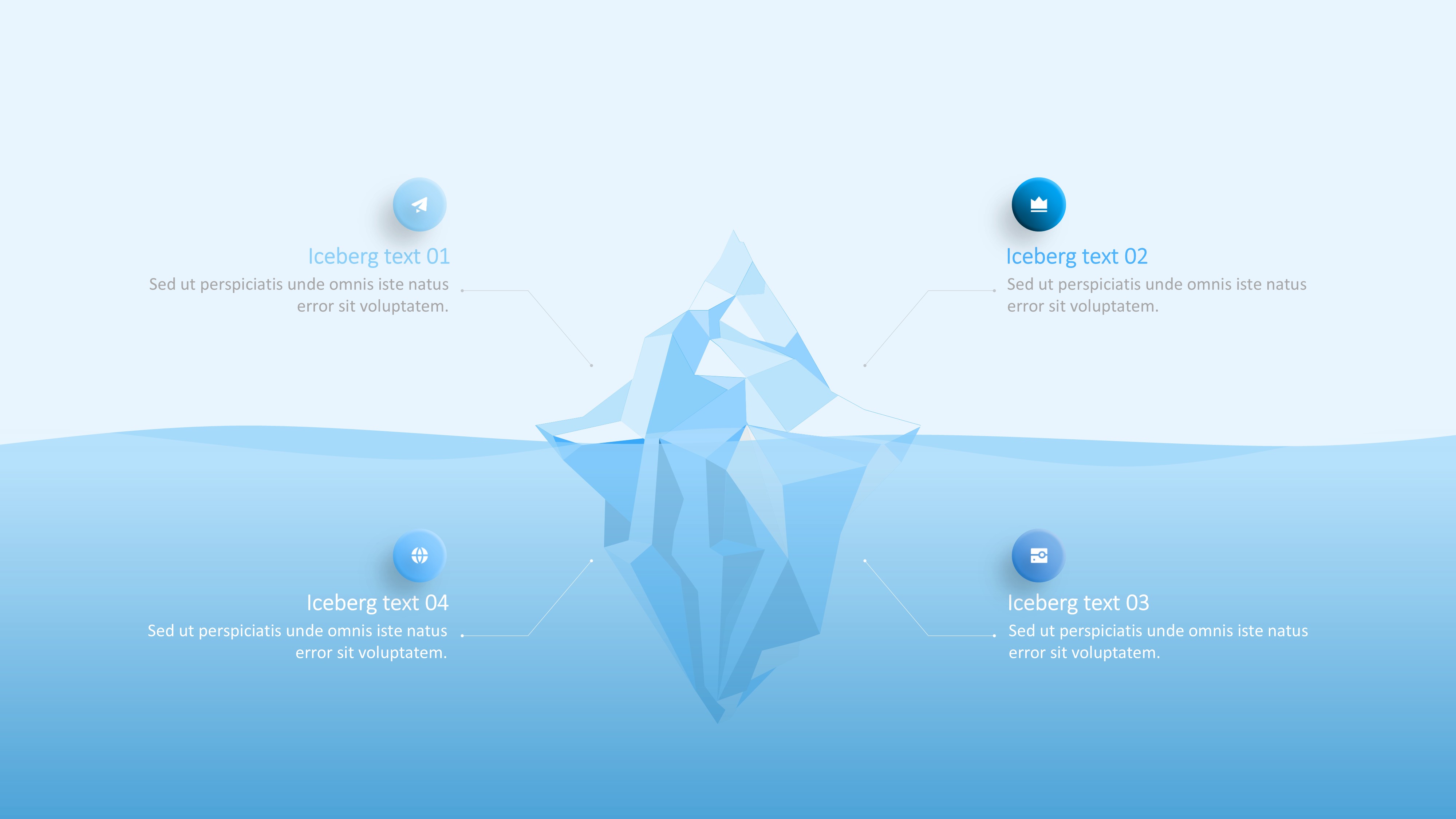 冰山雪山信息图示PPT模板