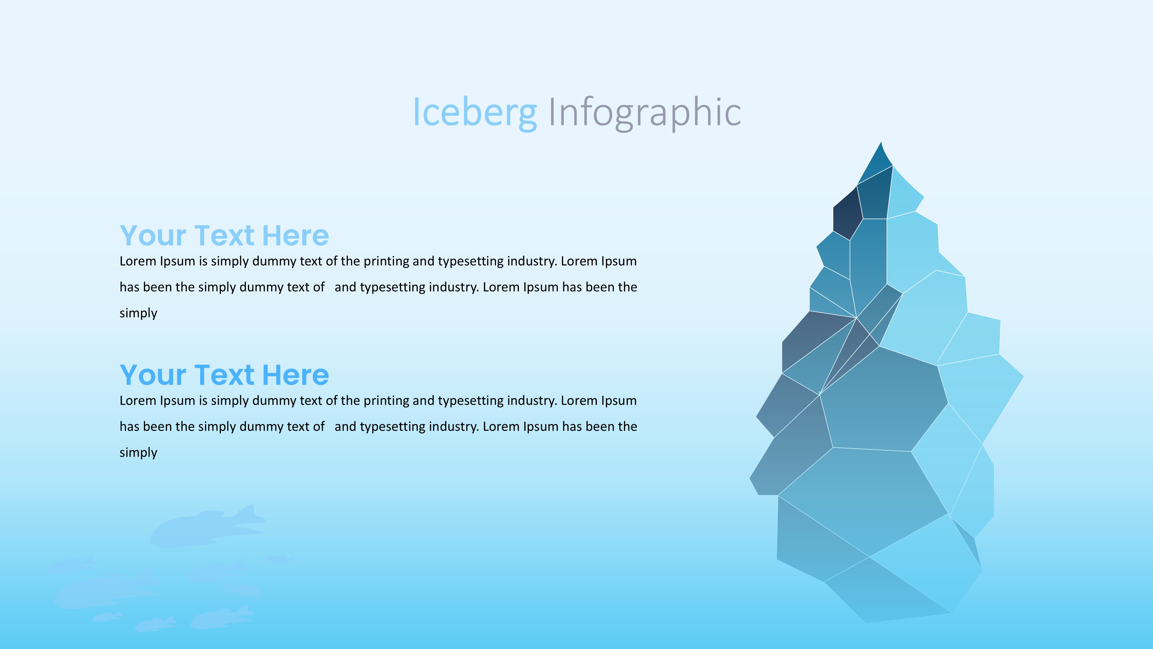 冰山雪山信息图示PPT模板