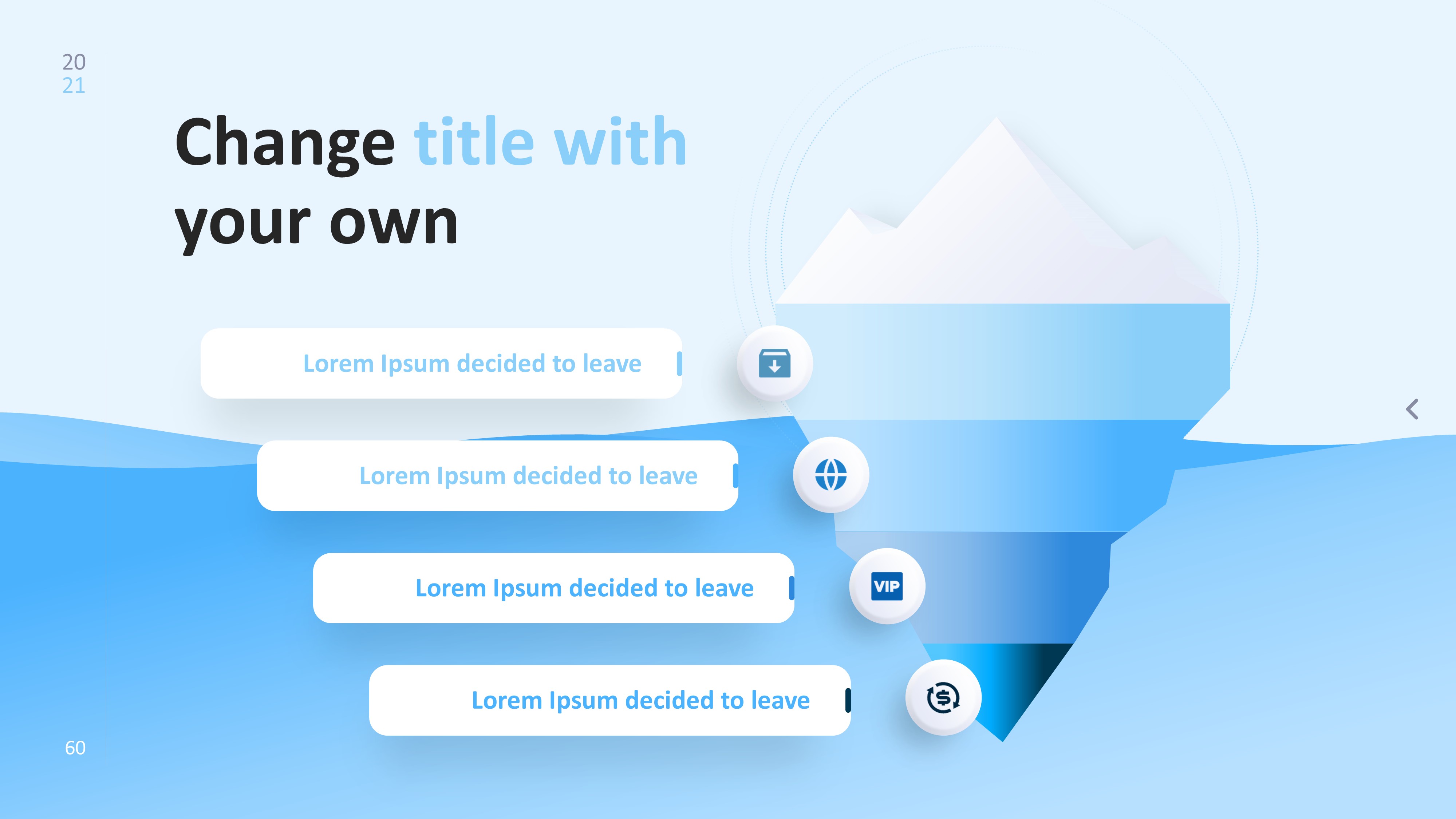 冰山雪山信息图示PPT模板