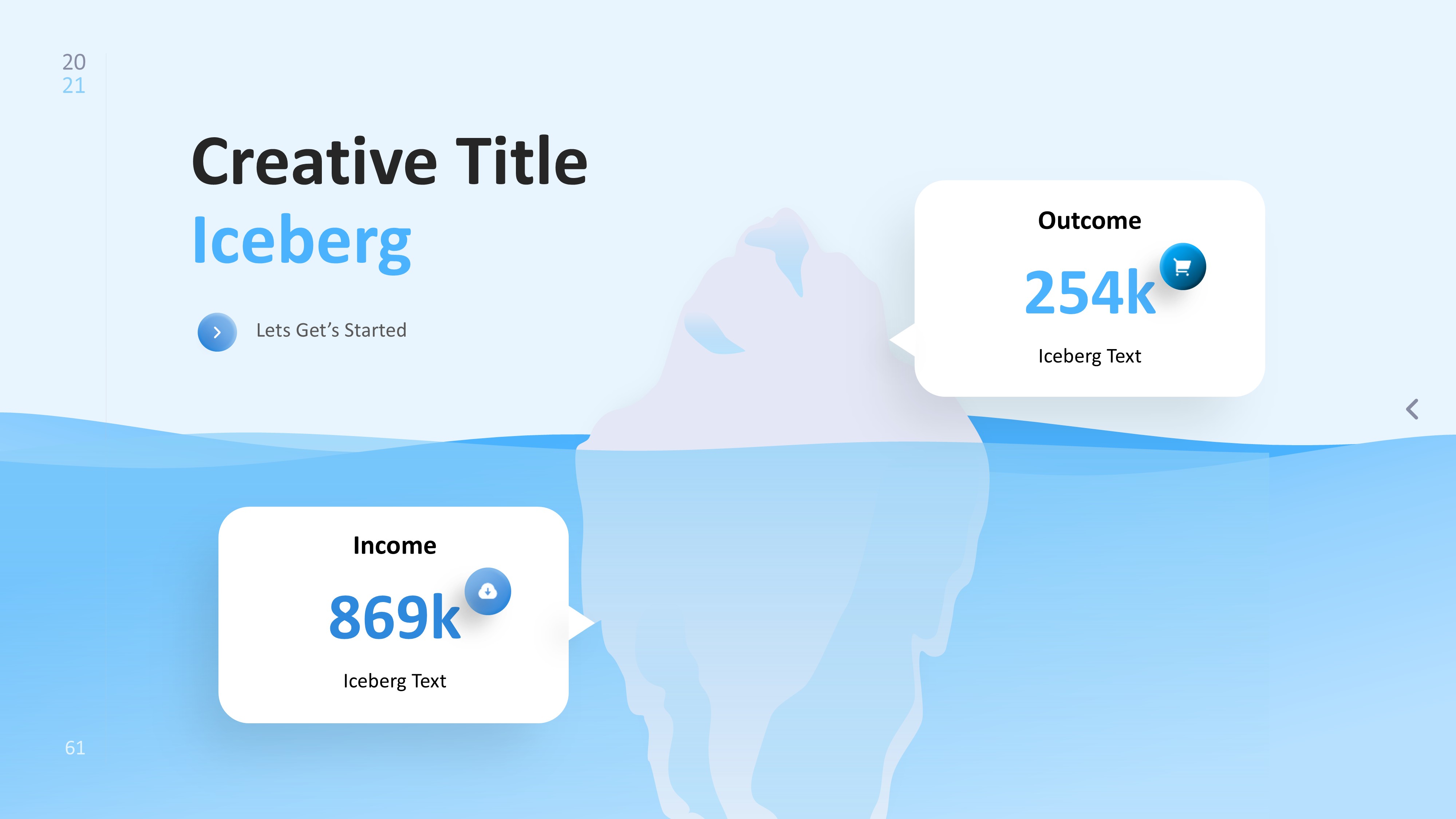 冰山雪山信息图示PPT模板