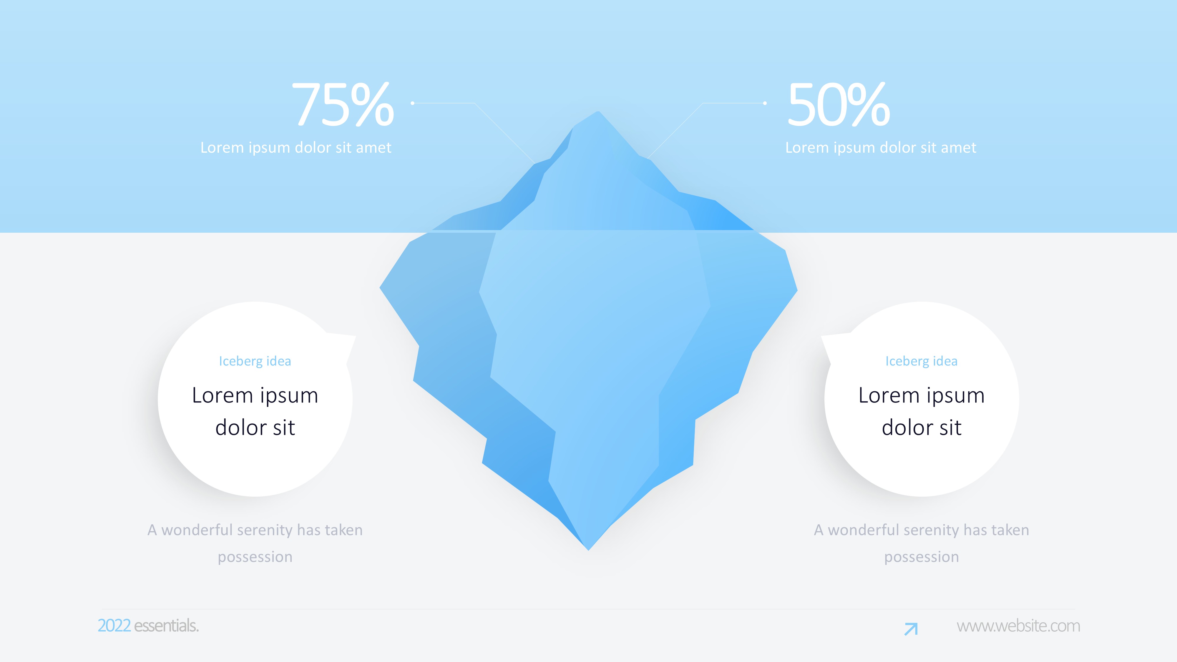 冰山雪山信息图示PPT模板