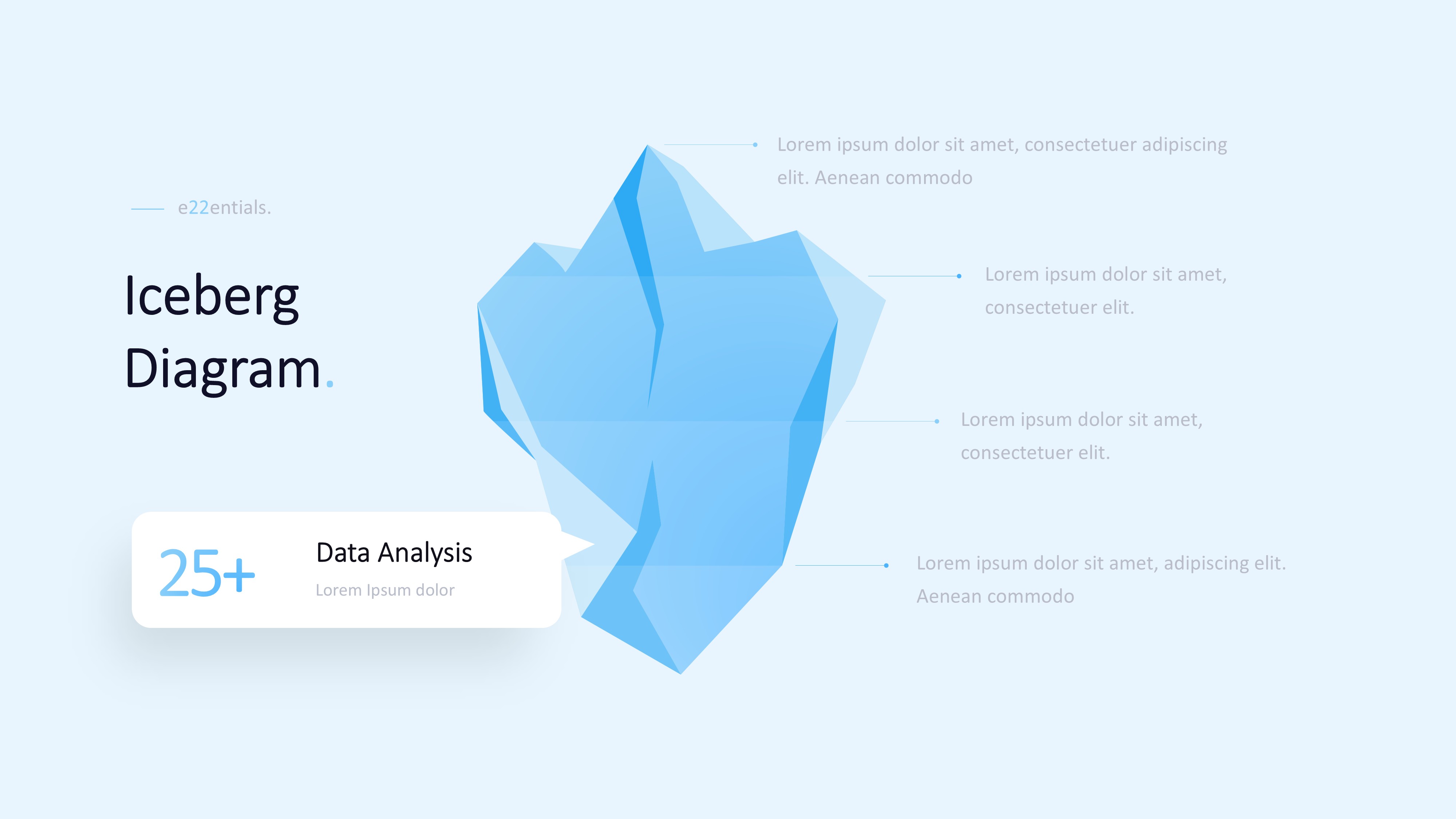 冰山雪山信息图示PPT模板