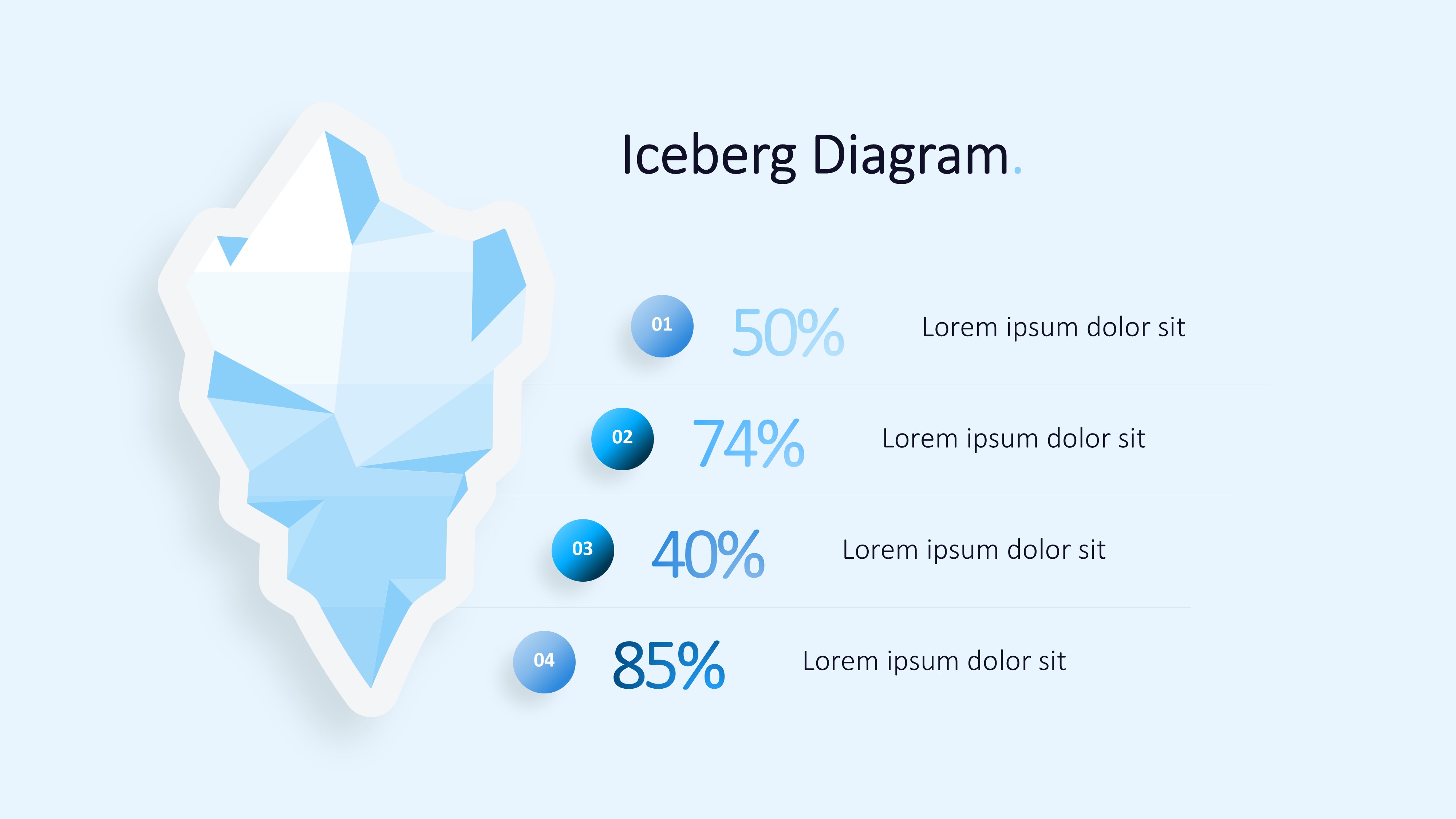 冰山雪山信息图示PPT模板