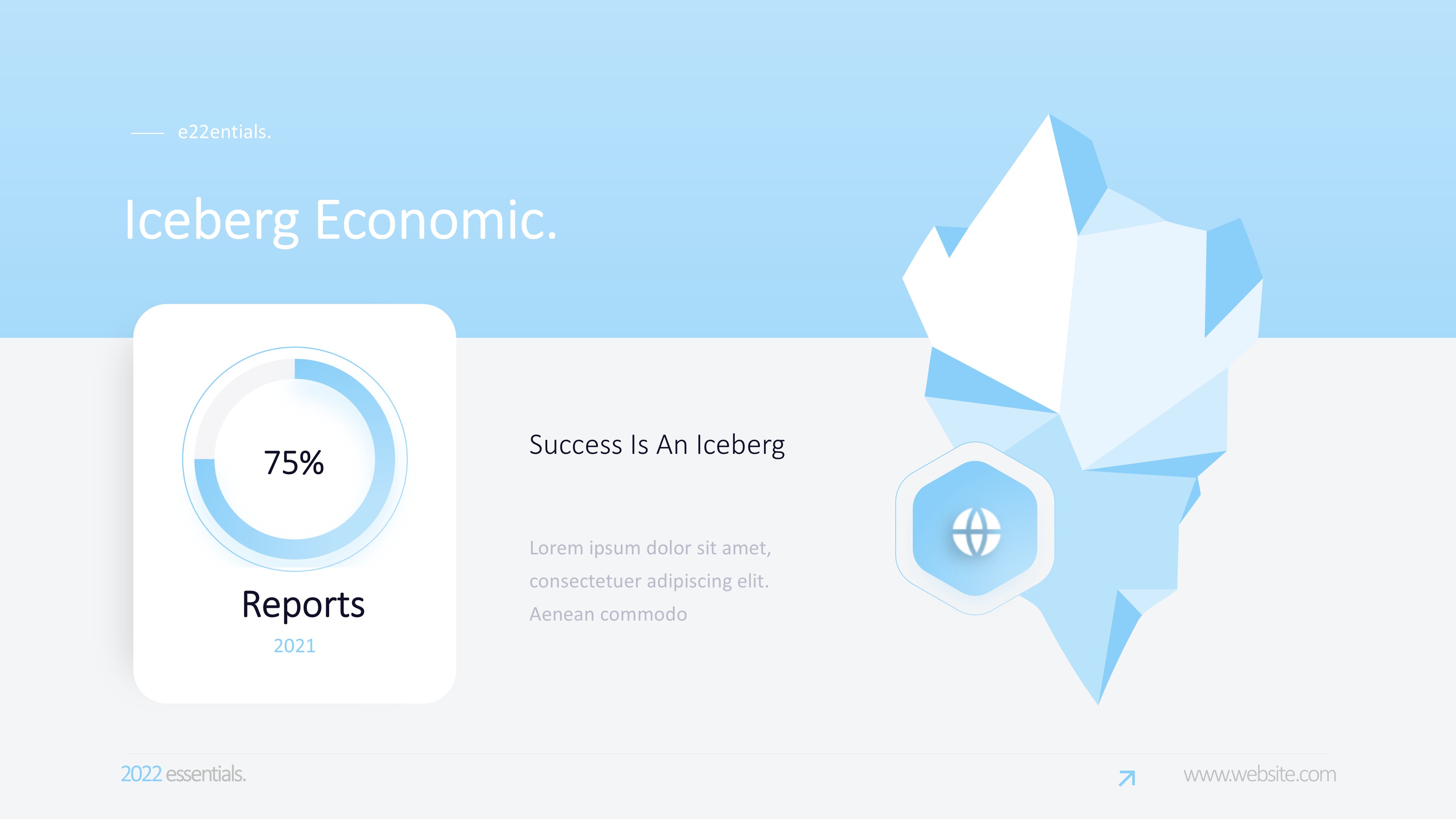 冰山雪山信息图示PPT模板
