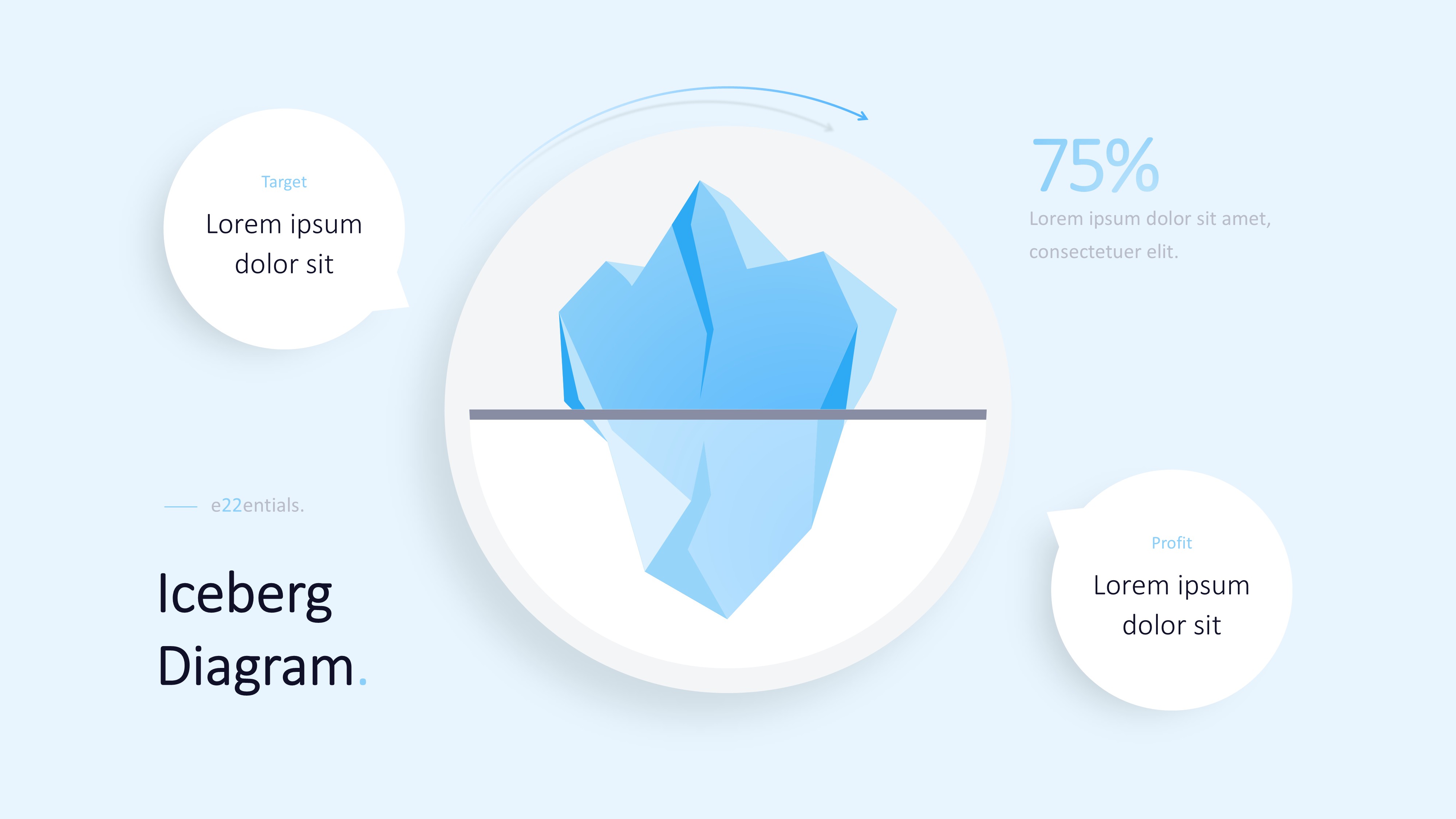 冰山雪山信息图示PPT模板