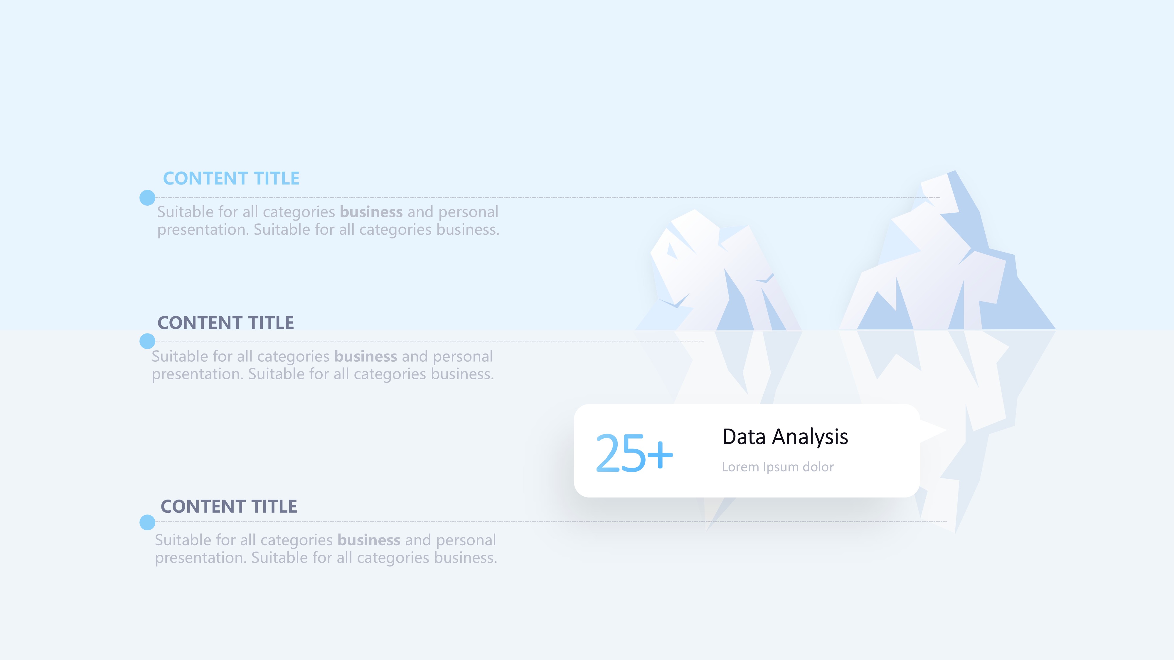 冰山雪山信息图示PPT模板