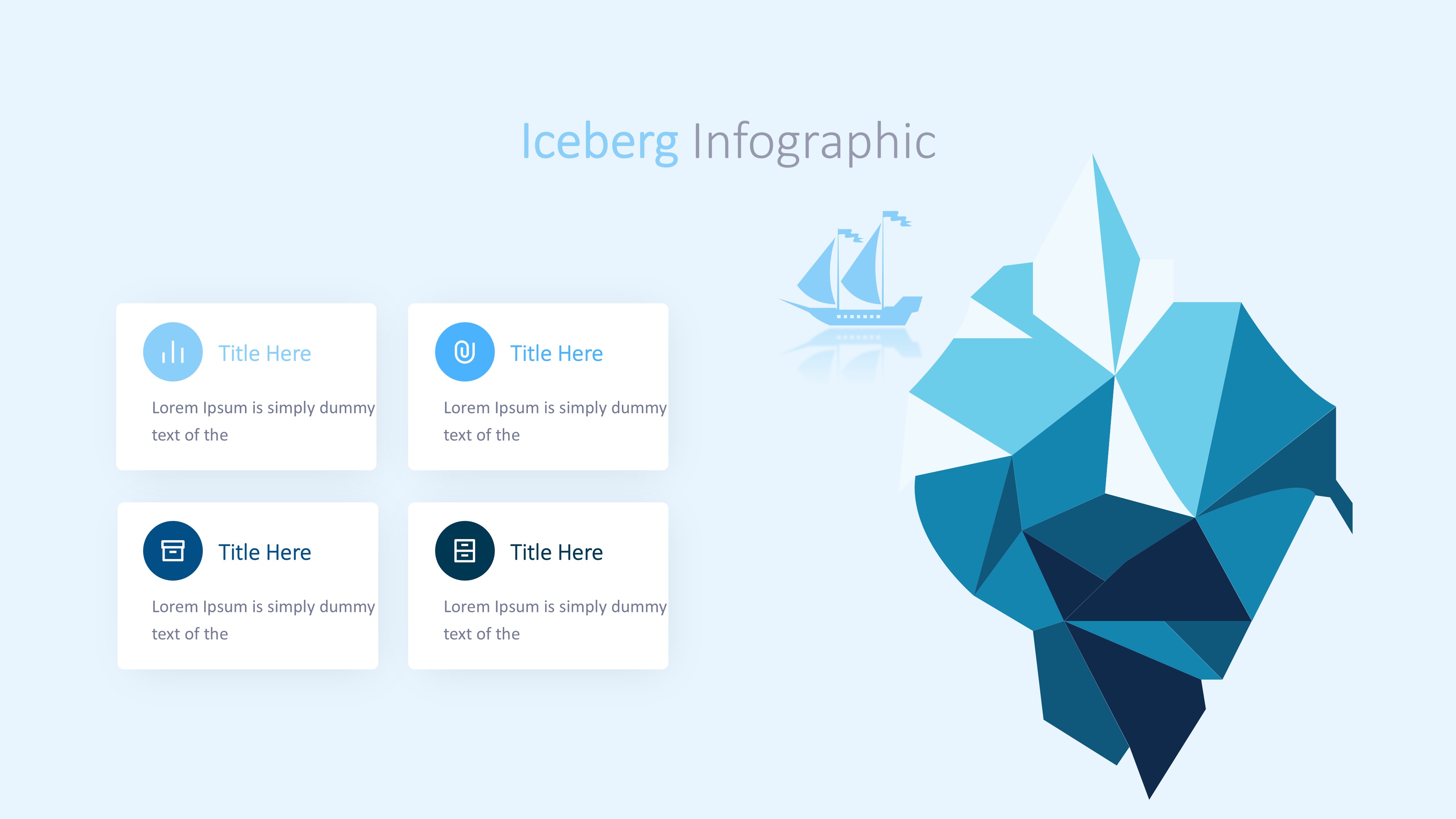 冰山雪山信息图示PPT模板