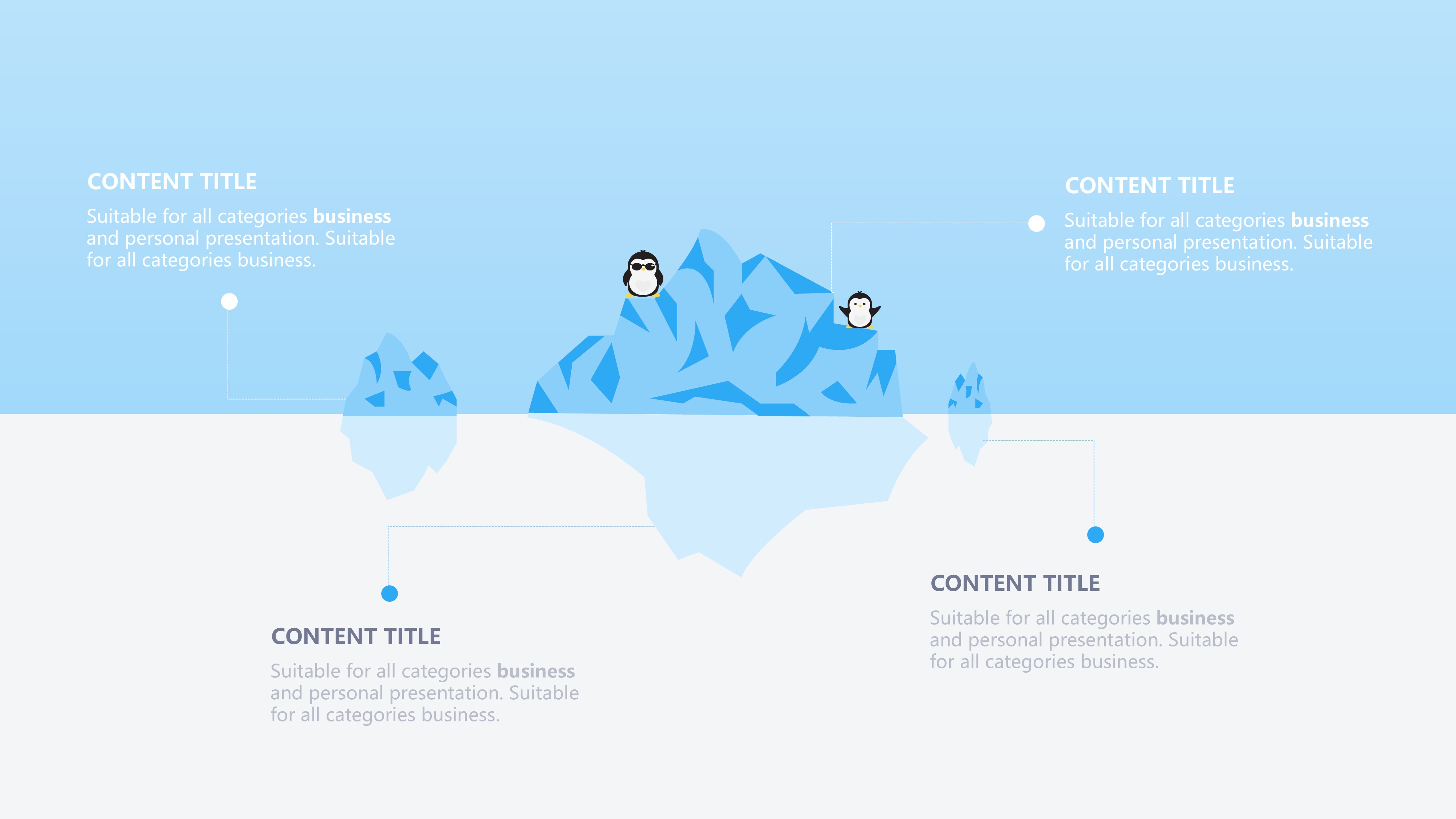 冰山雪山信息图示PPT模板