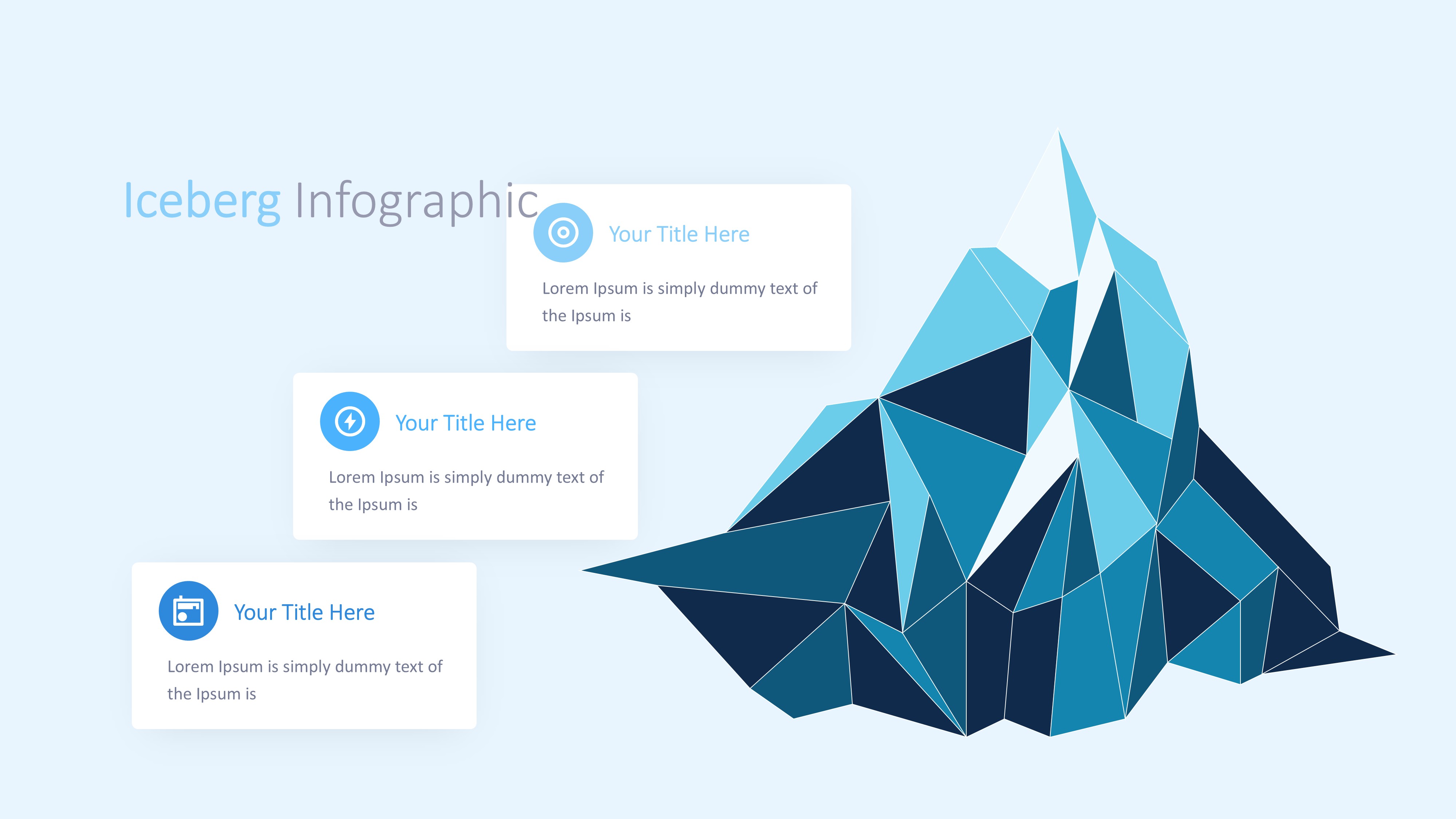 冰山雪山信息图示PPT模板