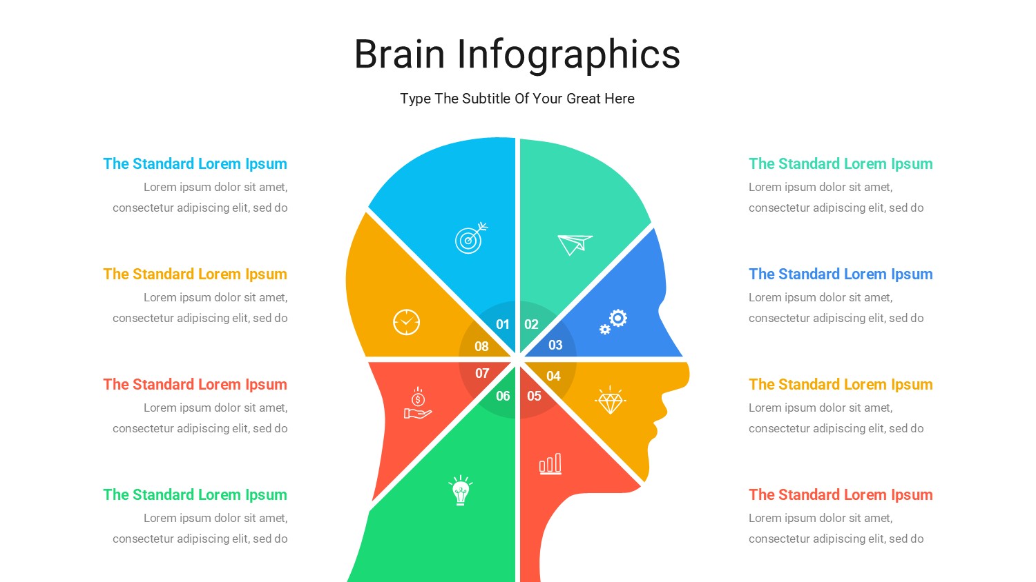 大脑信息图示PPT模板