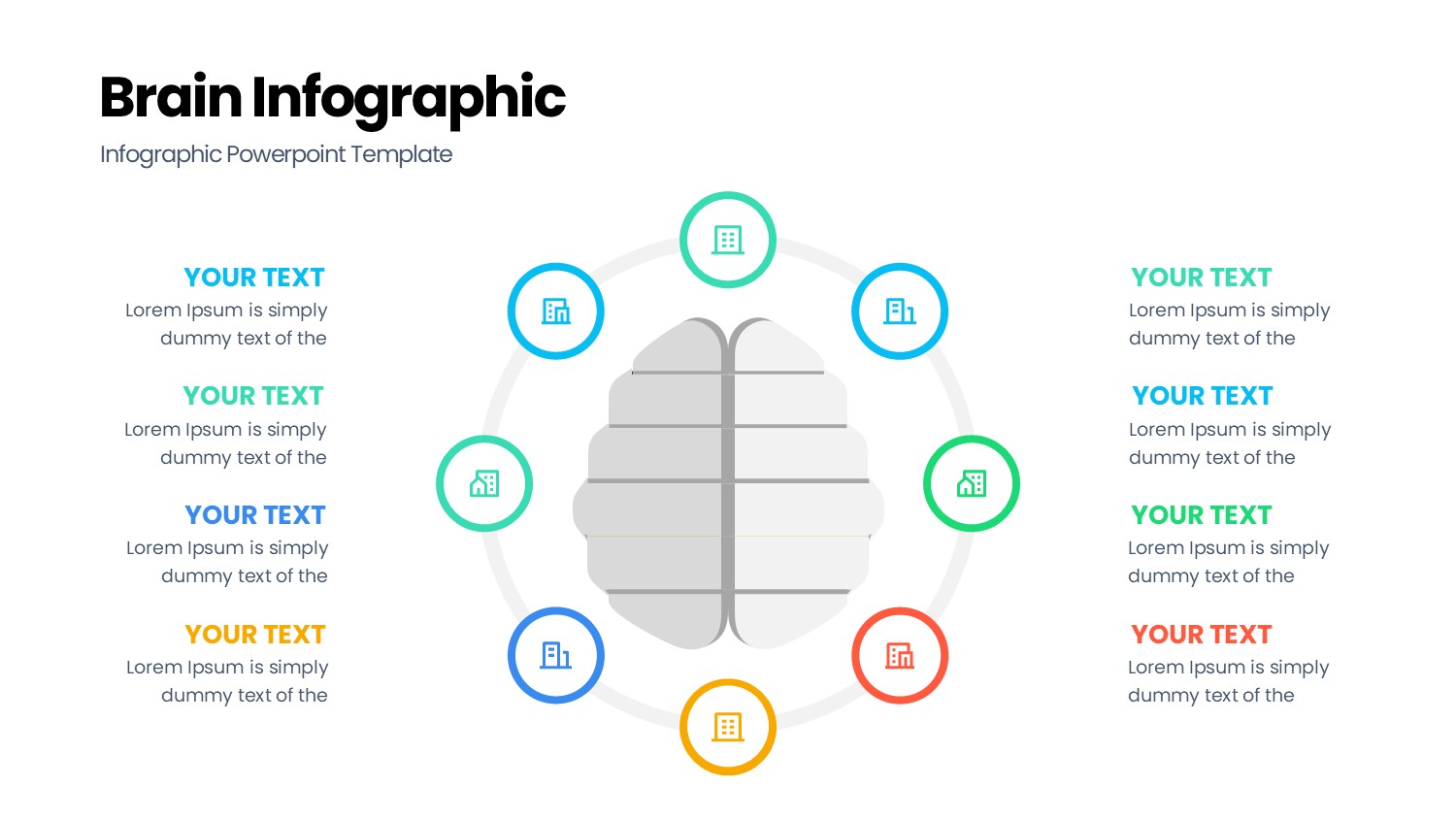 大脑信息图示PPT模板