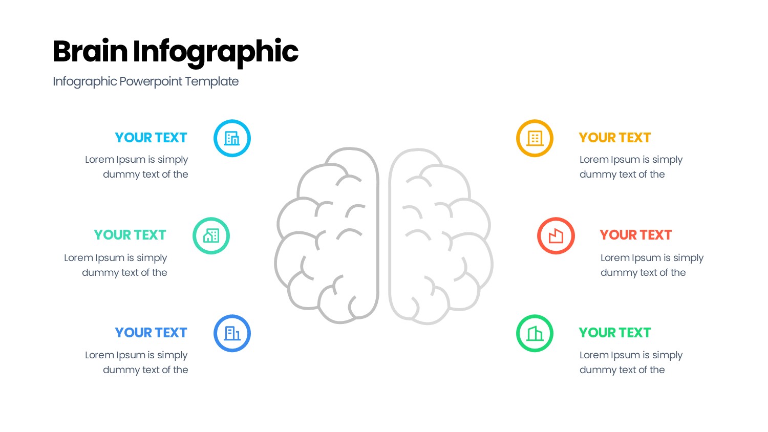 大脑信息图示PPT模板