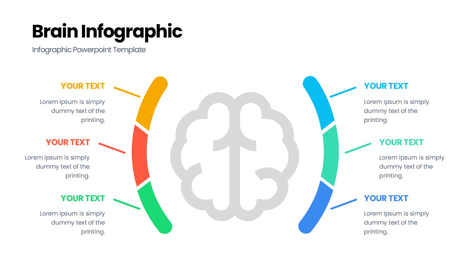 大脑信息图示PPT模板