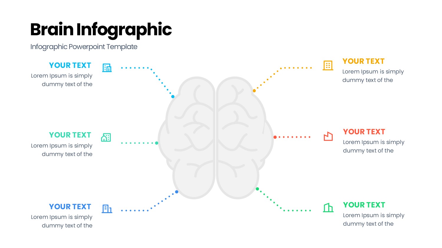 大脑信息图示PPT模板