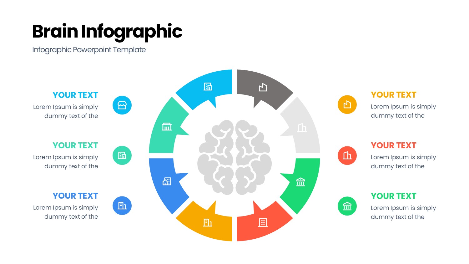 大脑信息图示PPT模板