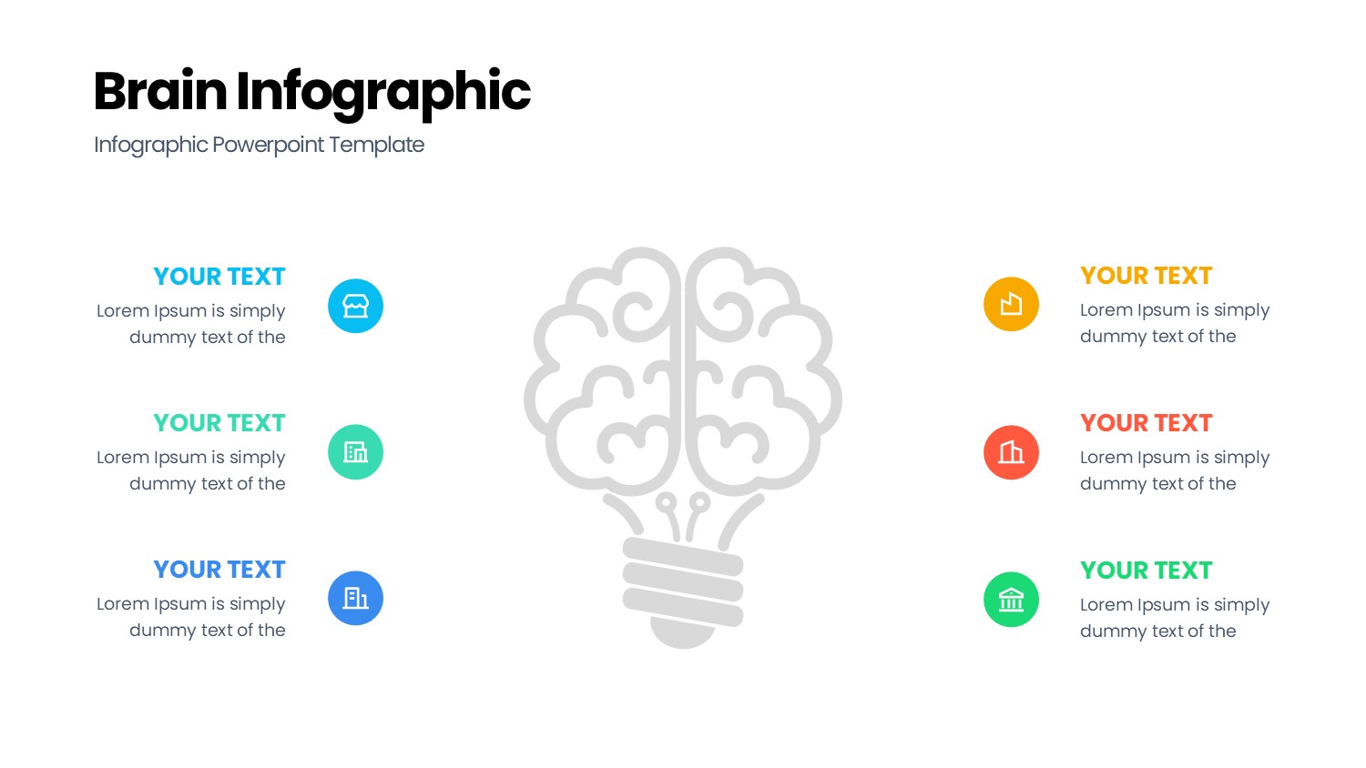 大脑信息图示PPT模板