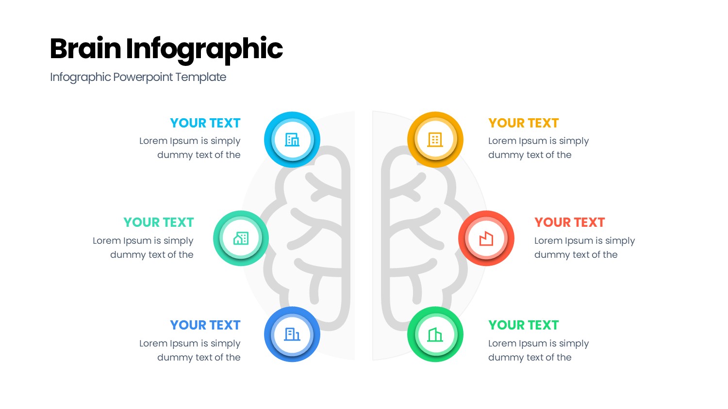 大脑信息图示PPT模板