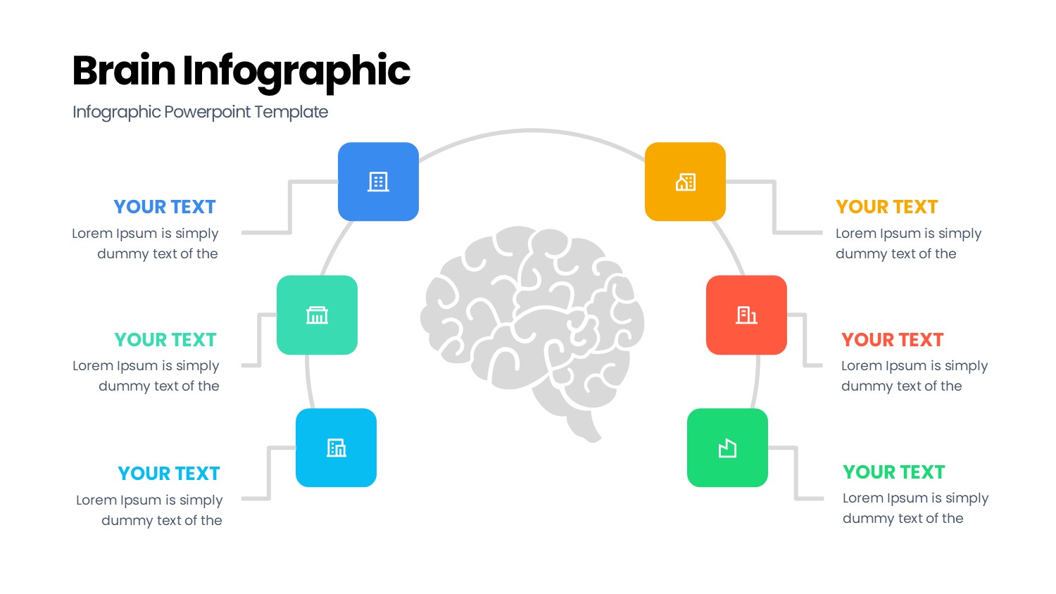 大脑信息图示PPT模板