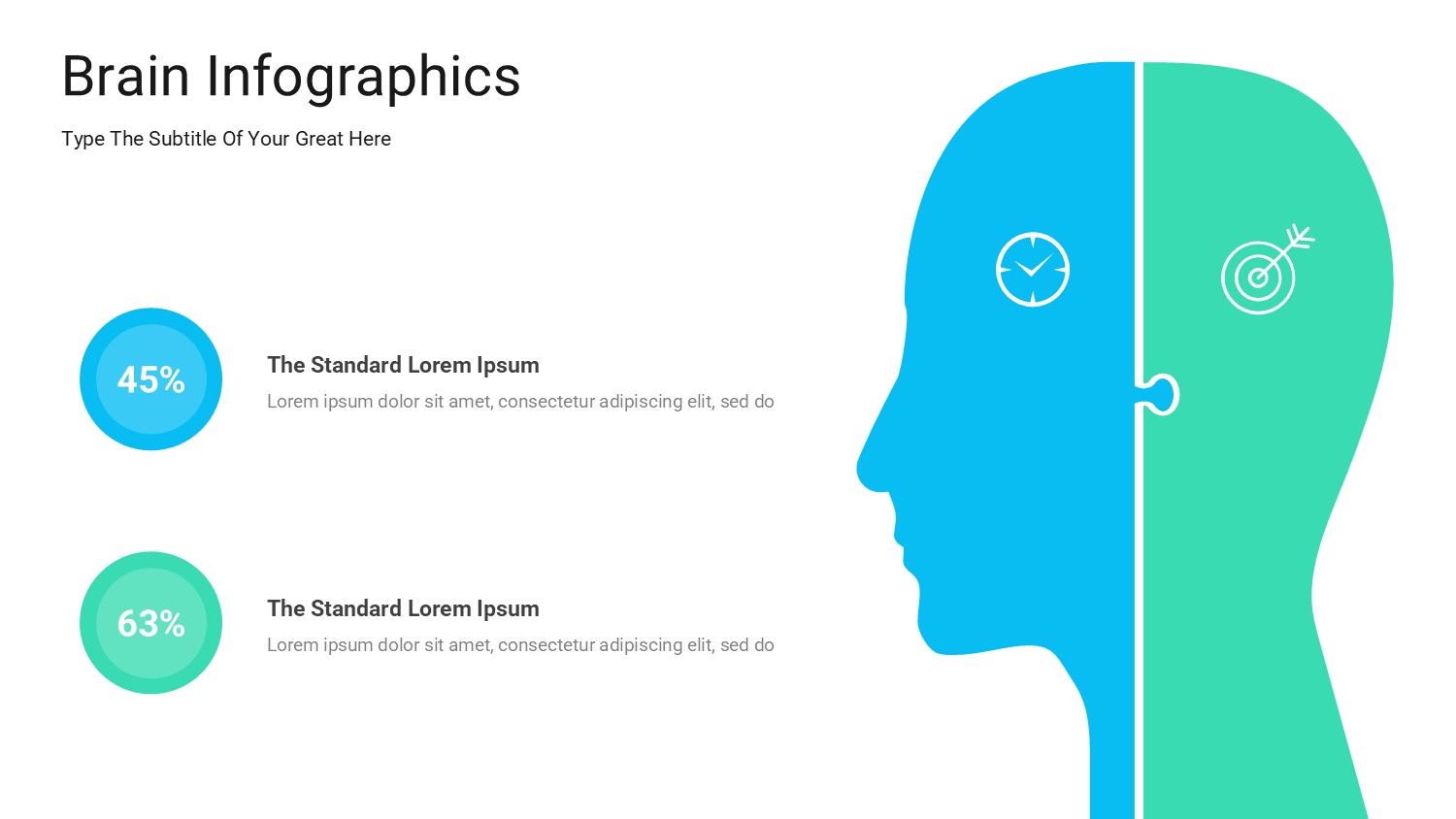 大脑信息图示PPT模板