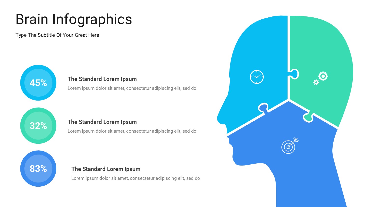 大脑信息图示PPT模板