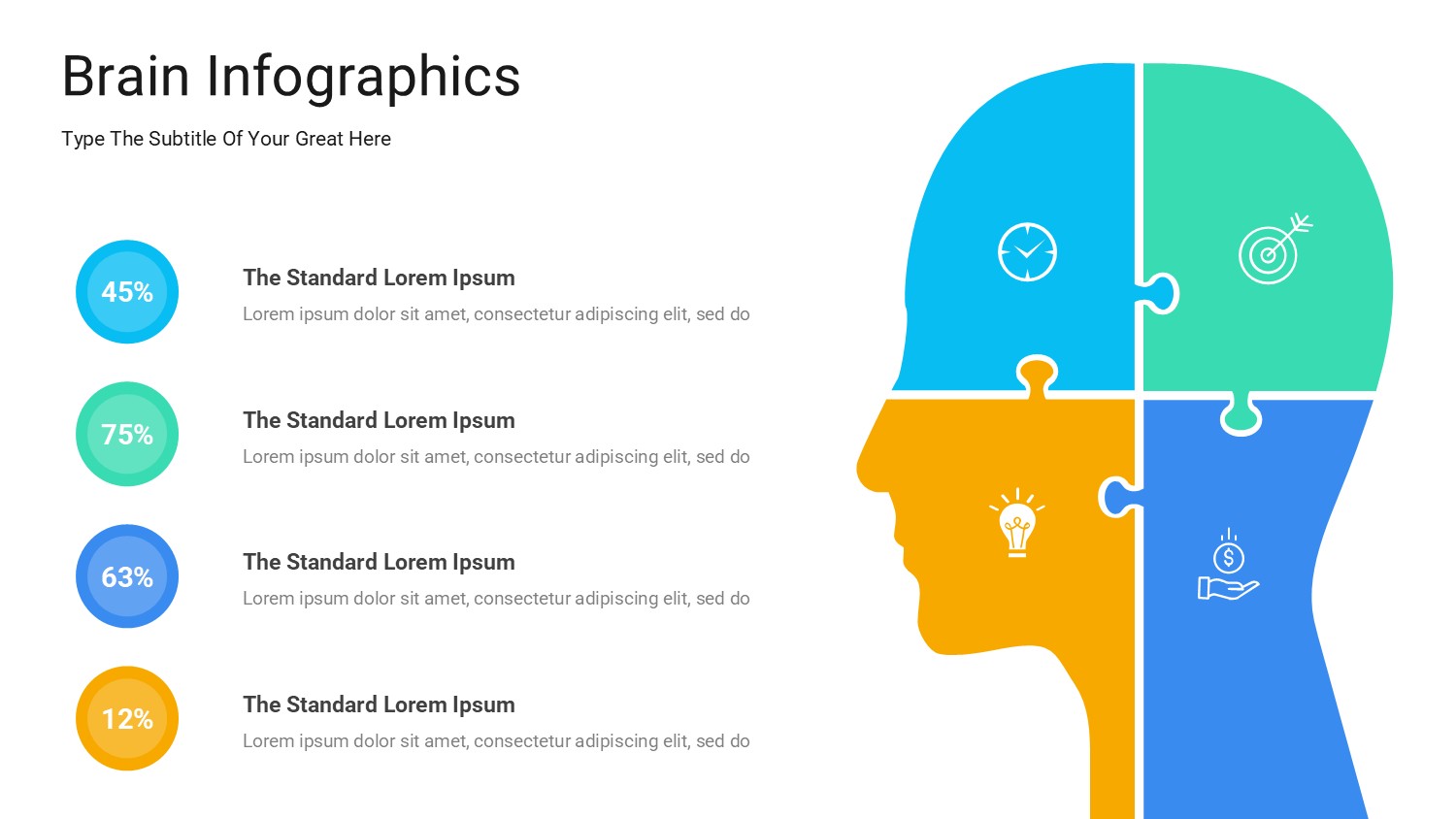 大脑信息图示PPT模板