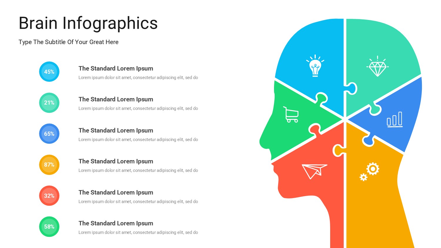 大脑信息图示PPT模板