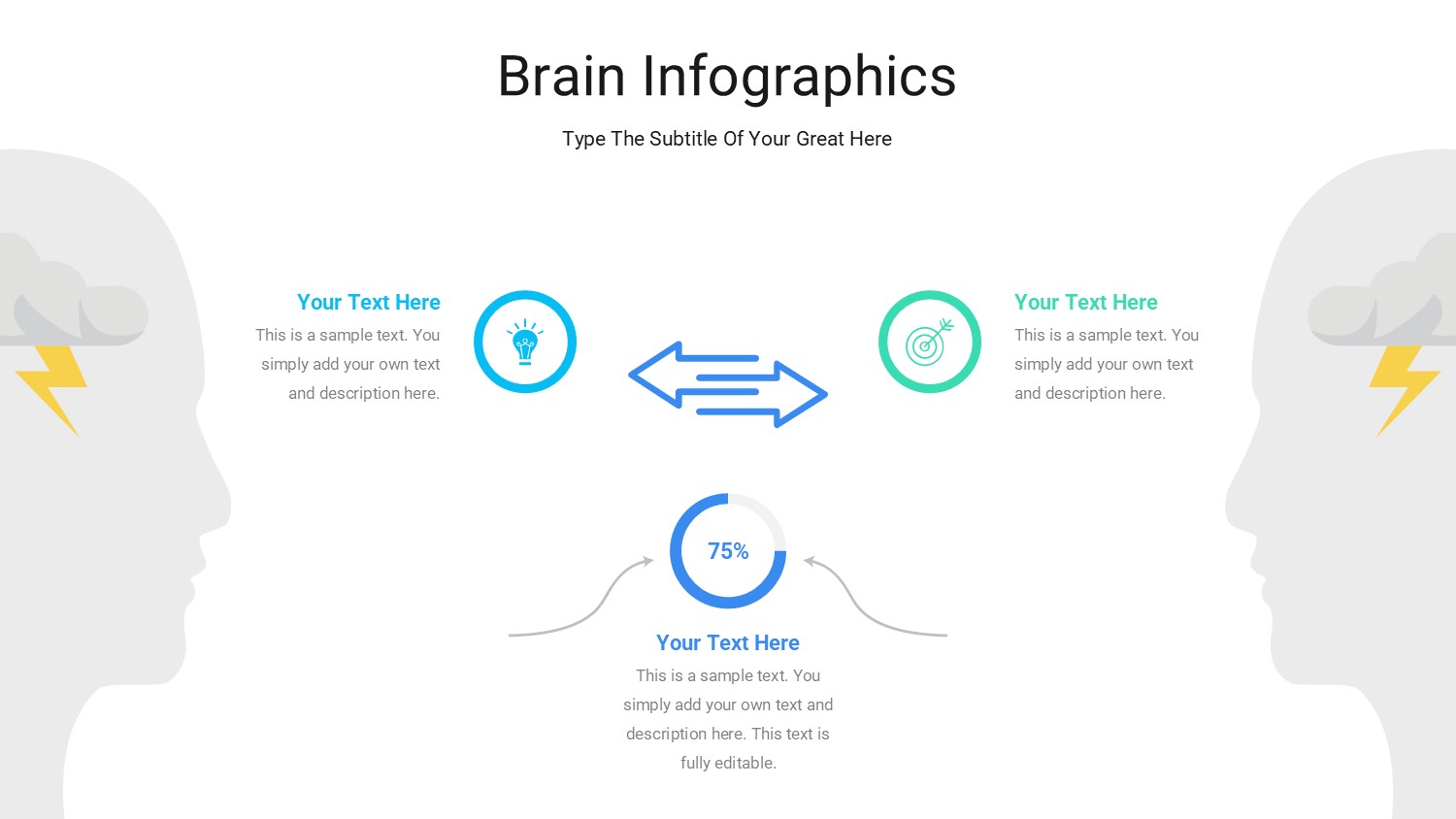 大脑信息图示PPT模板