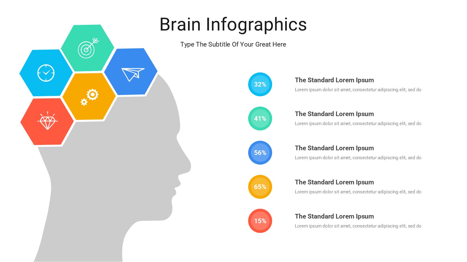 大脑信息图示PPT模板